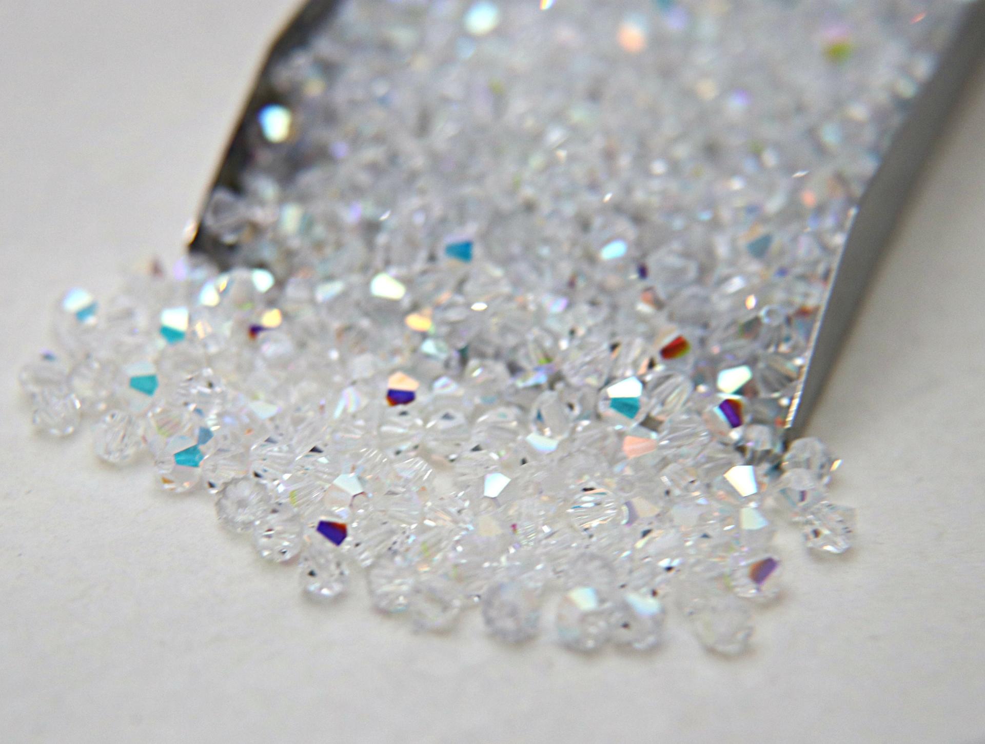 3/4mm Crystal Aurore Boreale Swarovski Bicone Crystal beads 50 Gross rainbow beads, jewelry making, couture beading
