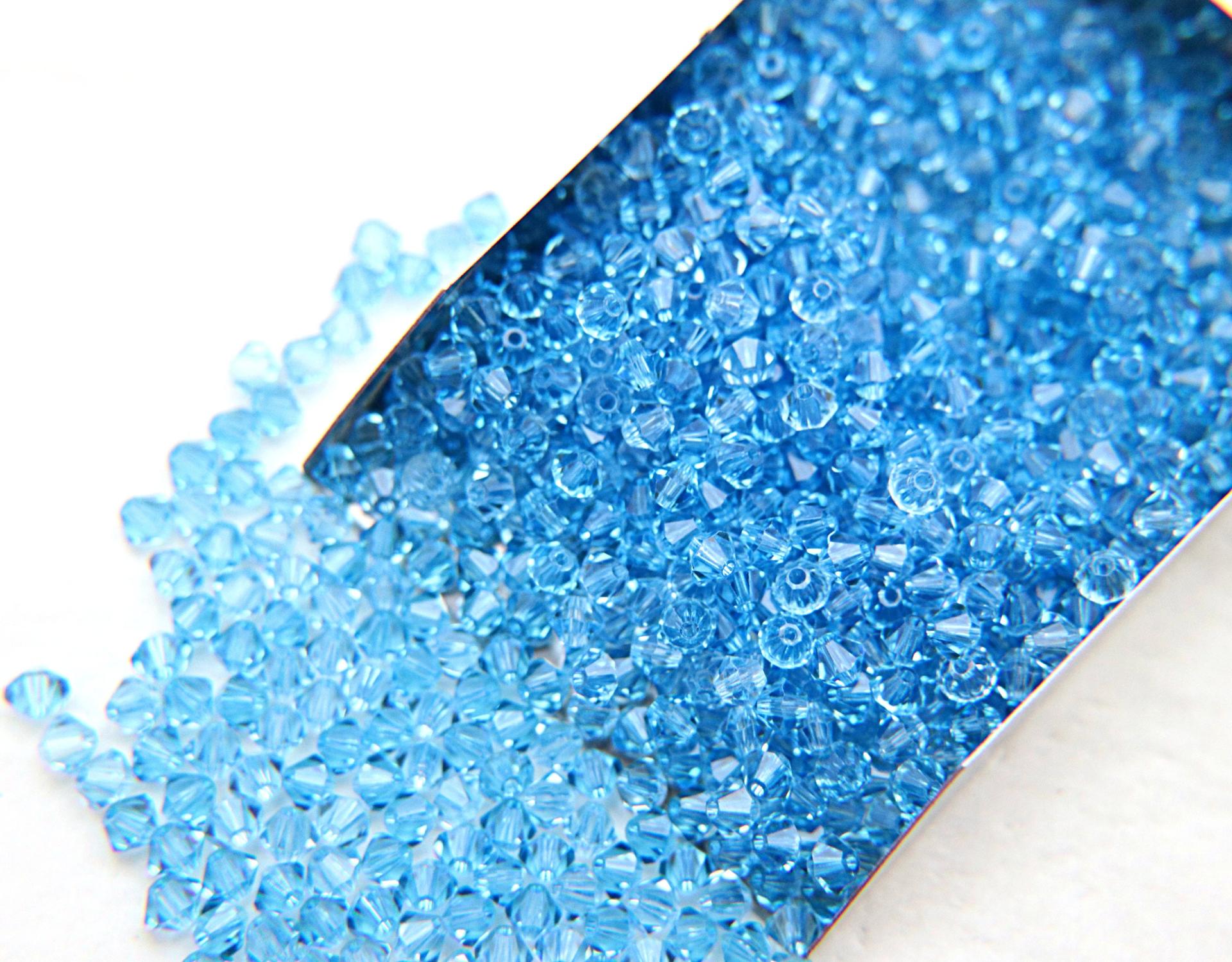 4mm Aquamarine Swarovski Bicone beads 36/72/144/432/720 Pieces (202) jewelry making, couture embroidery, embellishments beading, vintage