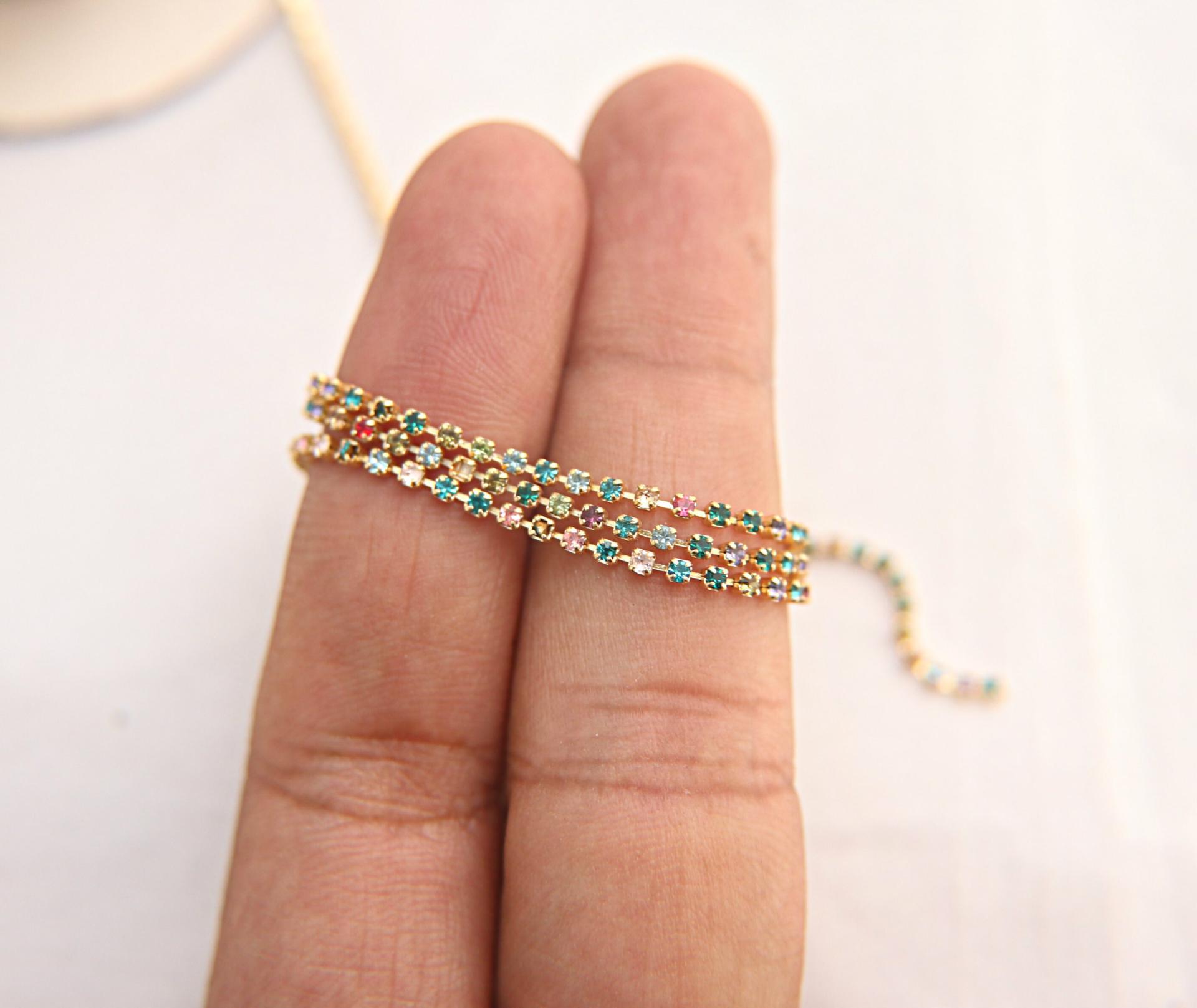 SS4.5/PP10 Rhinestone Chain Swarovski vintage 1.7mm (0.5/1/2/5 meters) Wedding Bridal Supplies, Jewelry Making, nail art, decoration strass