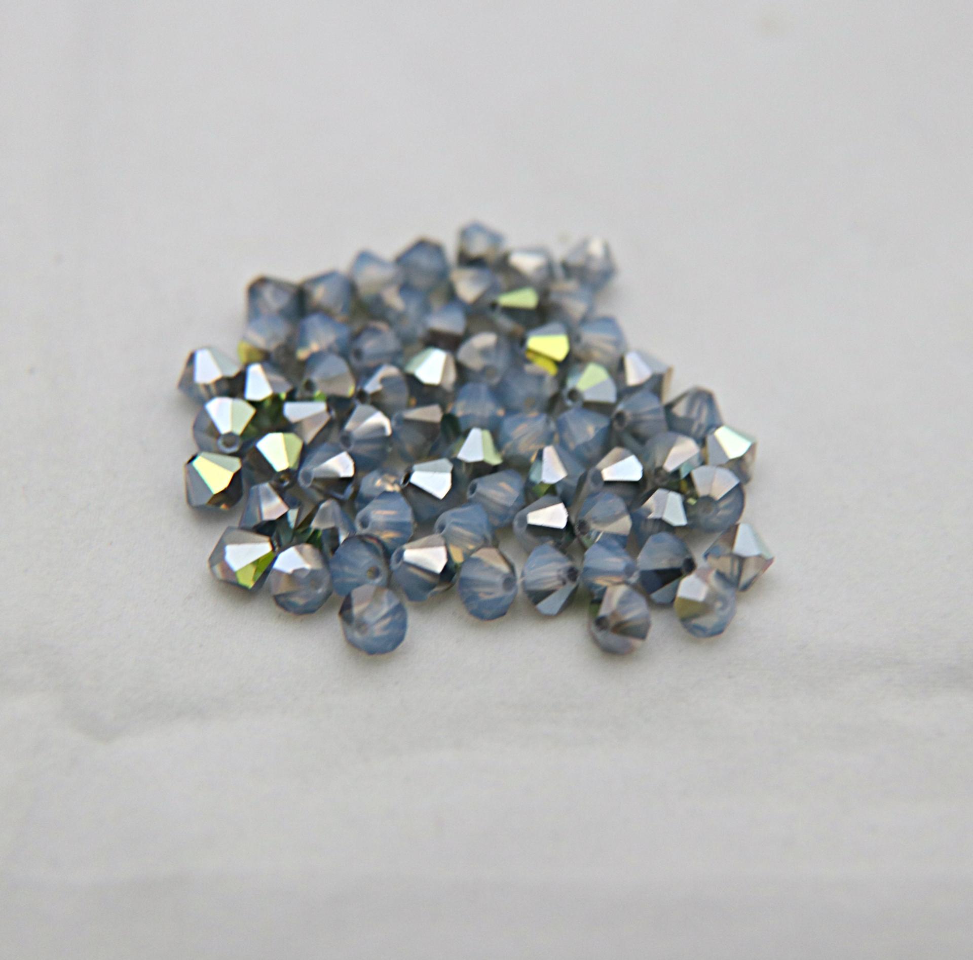5/6mm White Opal Star Shine Swarovski Bicone Cuts 20/72/144/432/1000 Pieces Rare findings, jewelry making, craft supplies, embellishment