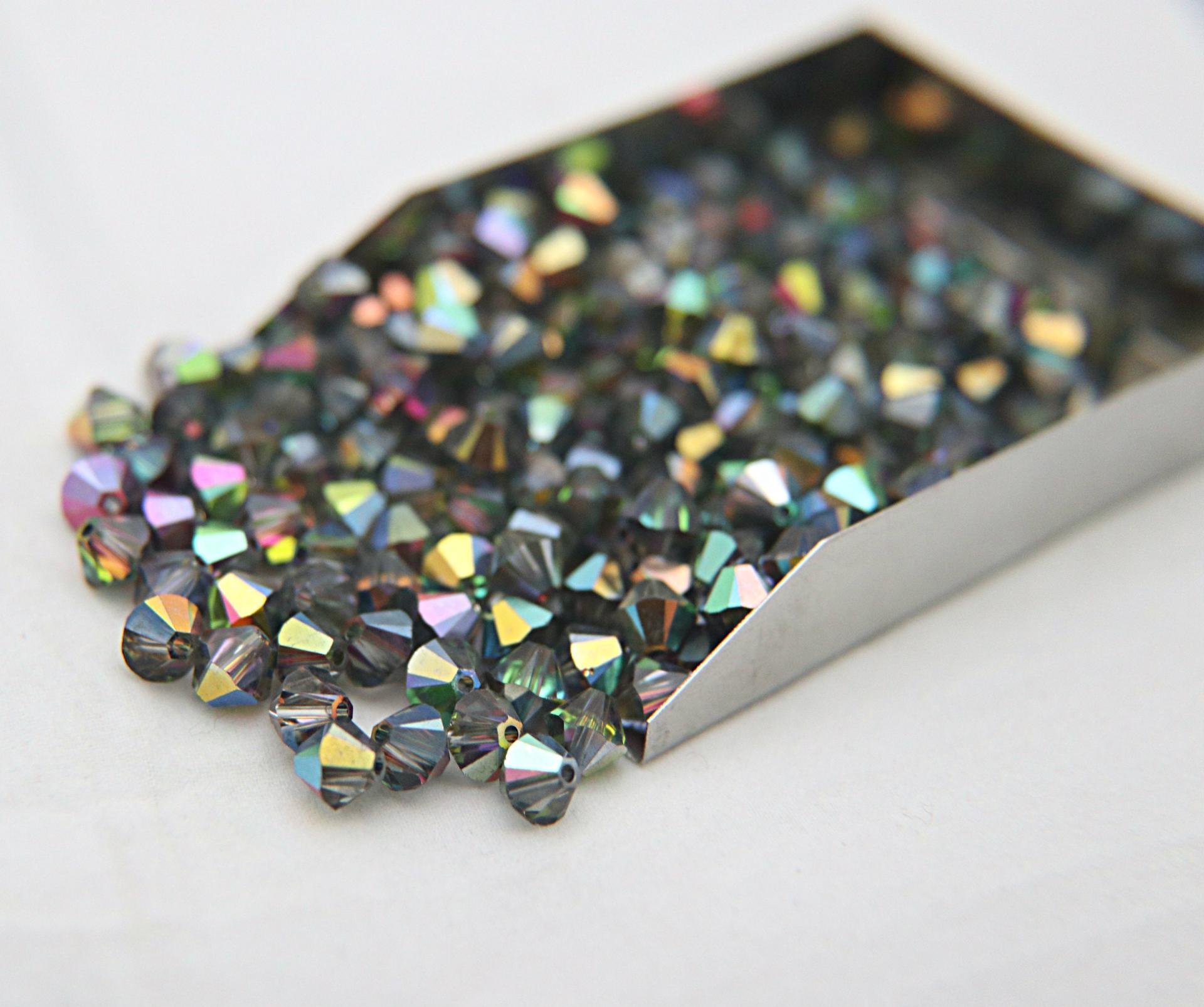 6mm Crystal Light Vitrail Medium Bicone beads Cuts 12/36/72/144/288 Pieces (234) rainbow jewelry making, couture embellishments, premium