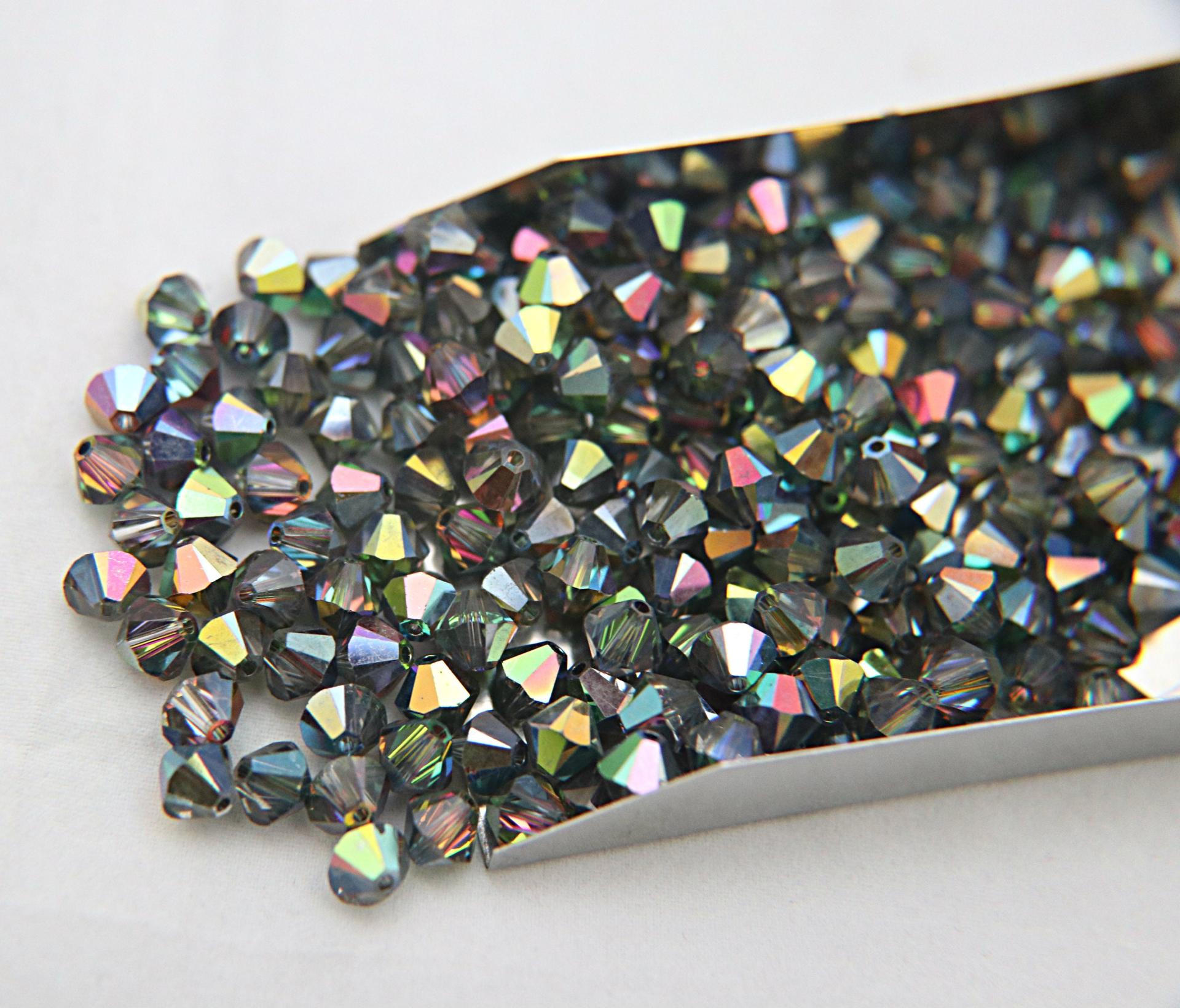 6mm Crystal Light Vitrail Medium Bicone beads Cuts 12/36/72/144/288 Pieces (234) rainbow jewelry making, couture embellishments, premium