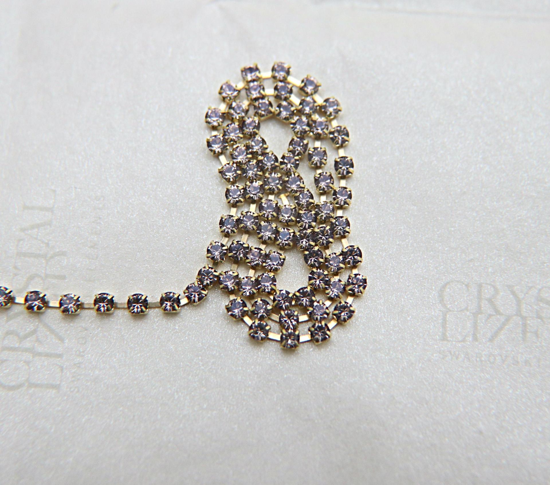 18pp Swarovski Vintage Rhinestone Chain 2.5mm (0.5/1/2/5 meters) Bridal Supplies, strass chains, embellishments, premium materials, jewelry