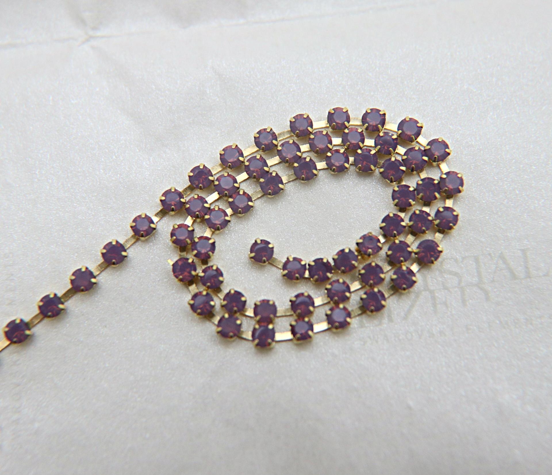 12SS Swarovski Vintage Rhinestone Chain in Cyclamen Opal (398) 3mm 0.5/1/2/5 Mtrs Wedding Bridal Supplies|Jewelry Making|Decoration vintage