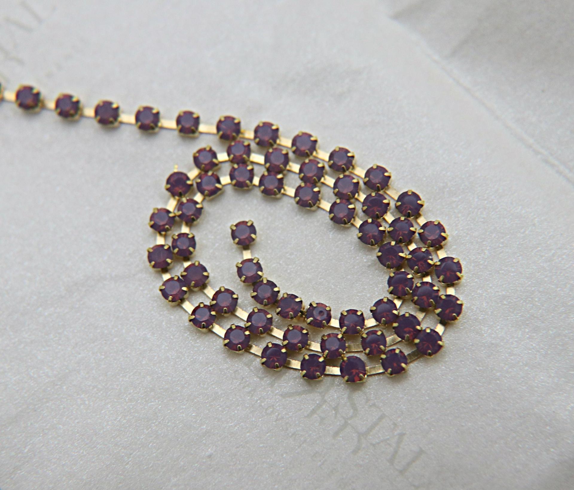 12SS Swarovski Vintage Rhinestone Chain in Cyclamen Opal (398) 3mm 0.5/1/2/5 Mtrs Wedding Bridal Supplies|Jewelry Making|Decoration vintage