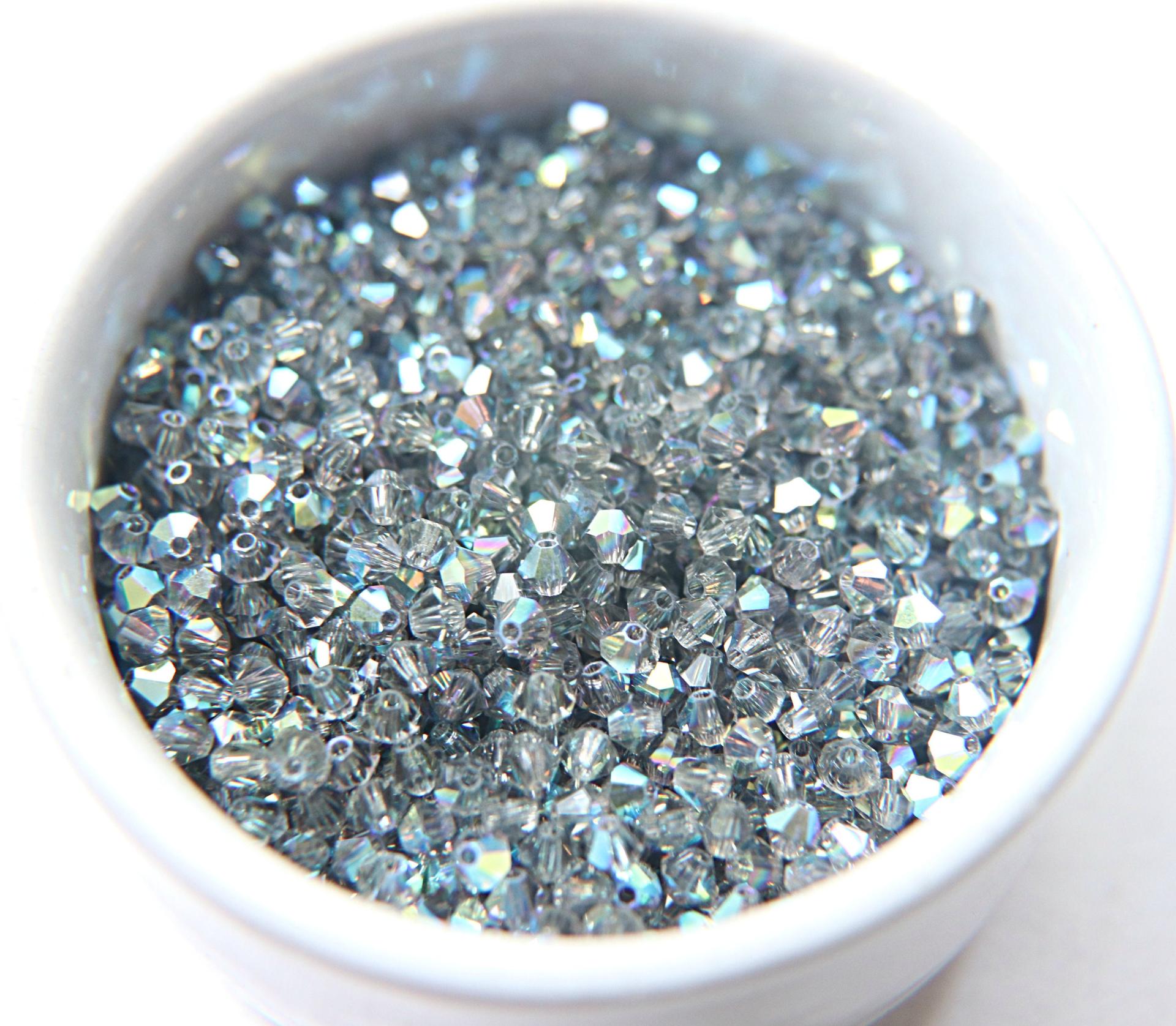 Swarovski 4mm Black Diamond AB Bicones rainbow beads 36/72/144/432/720 Pieces rainbow beads, jewelry making, couture embellishments
