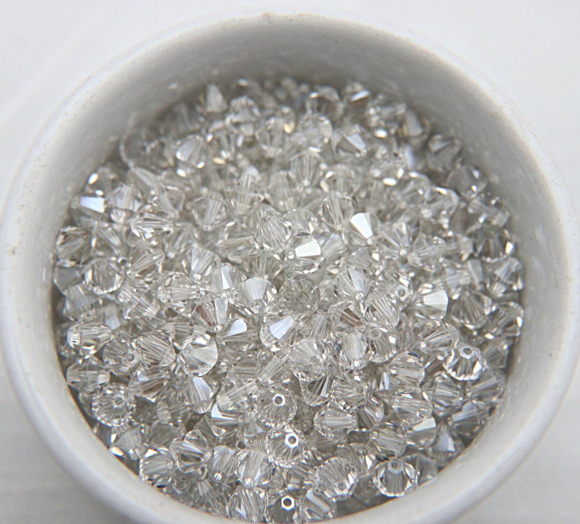 6mm Crystal Silver Shade Swarovski Bicone Cuts 12/36/72/144/288 Pieces (234) jewelry making/embroidery materials / premium vintage materials