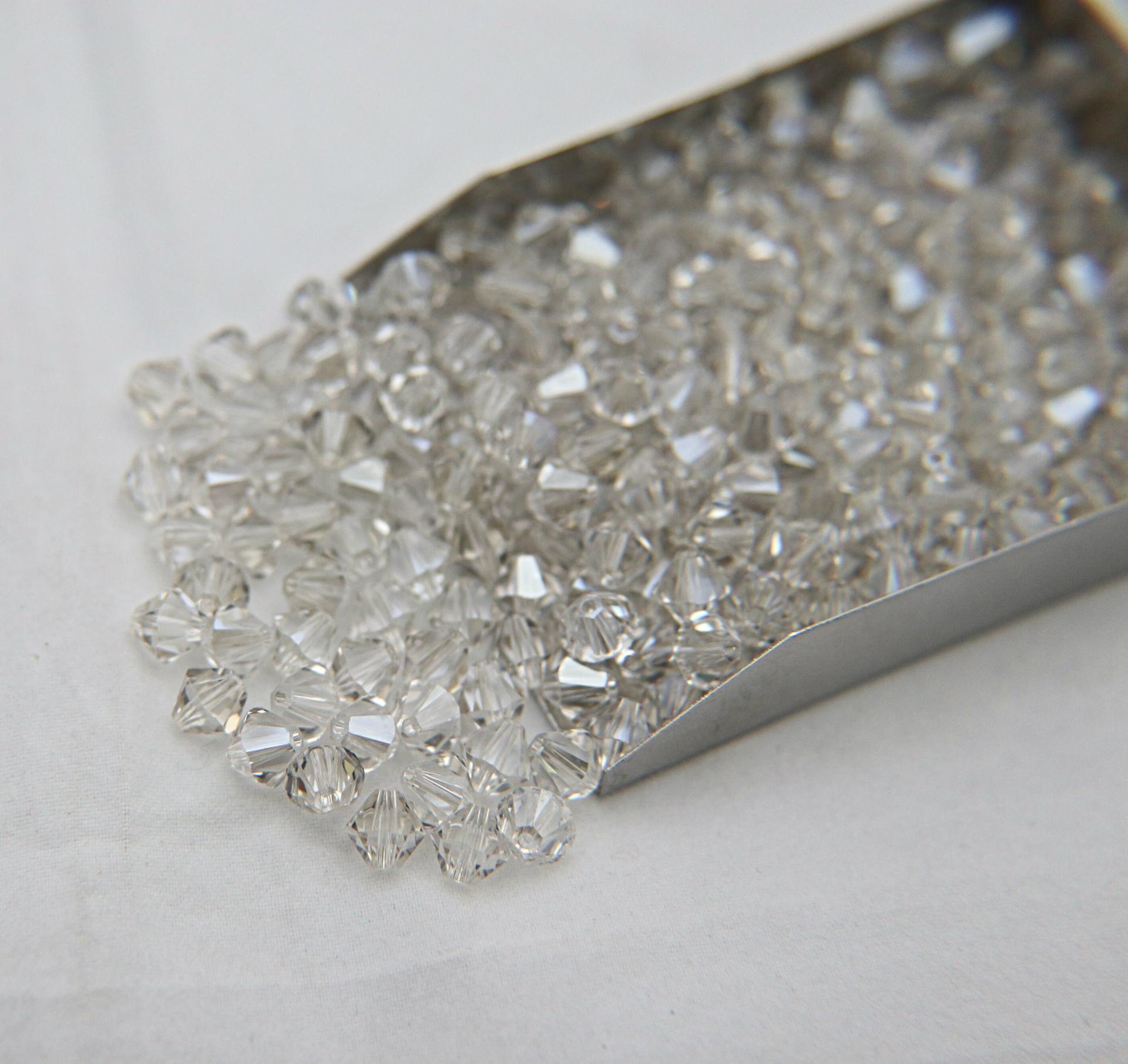 6mm Crystal Silver Shade Swarovski Bicone Cuts 12/36/72/144/288 Pieces (234) jewelry making/embroidery materials / premium vintage materials