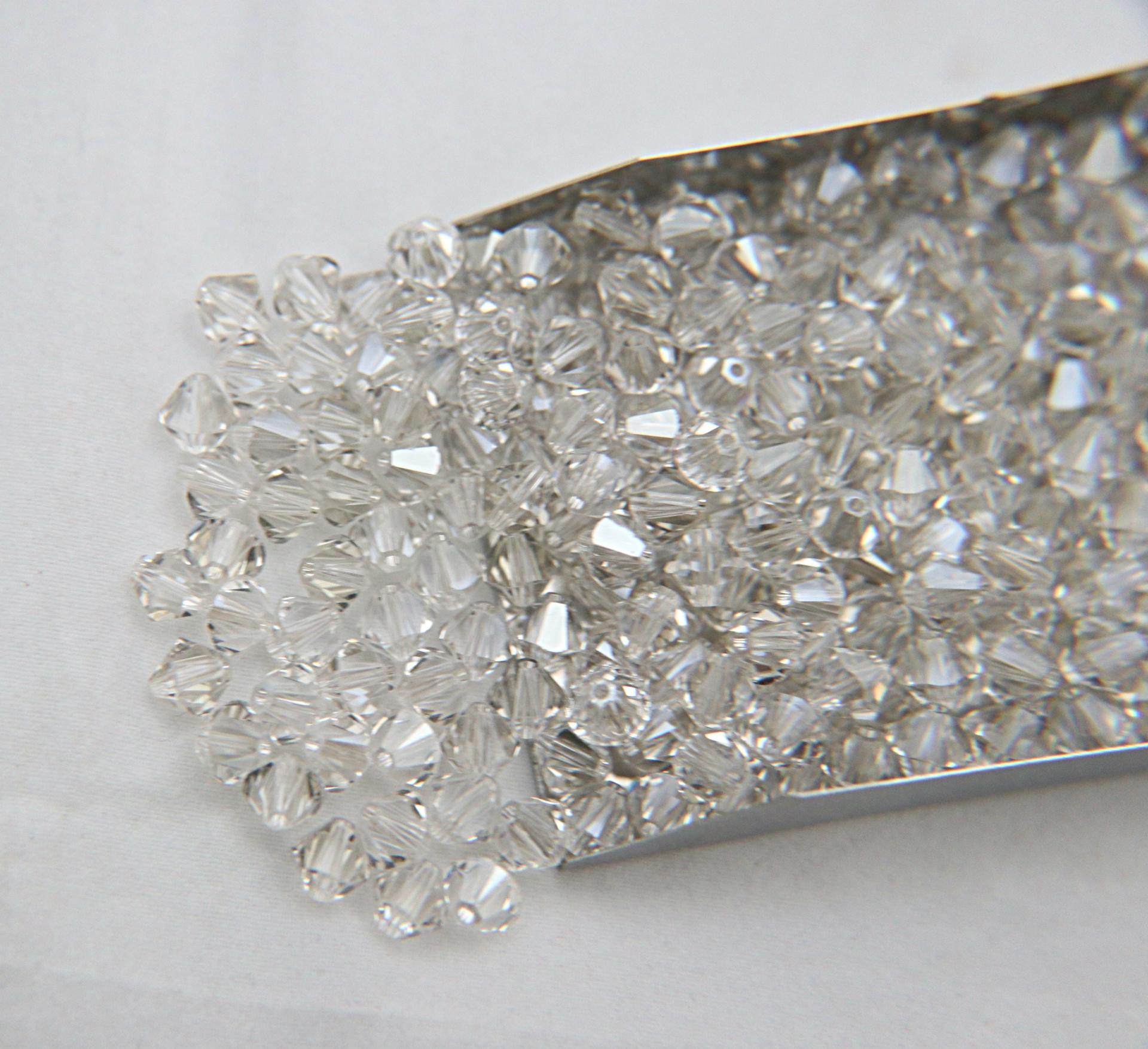 6mm Crystal Silver Shade Swarovski Bicone Cuts 12/36/72/144/288 Pieces (234) jewelry making/embroidery materials / premium vintage materials