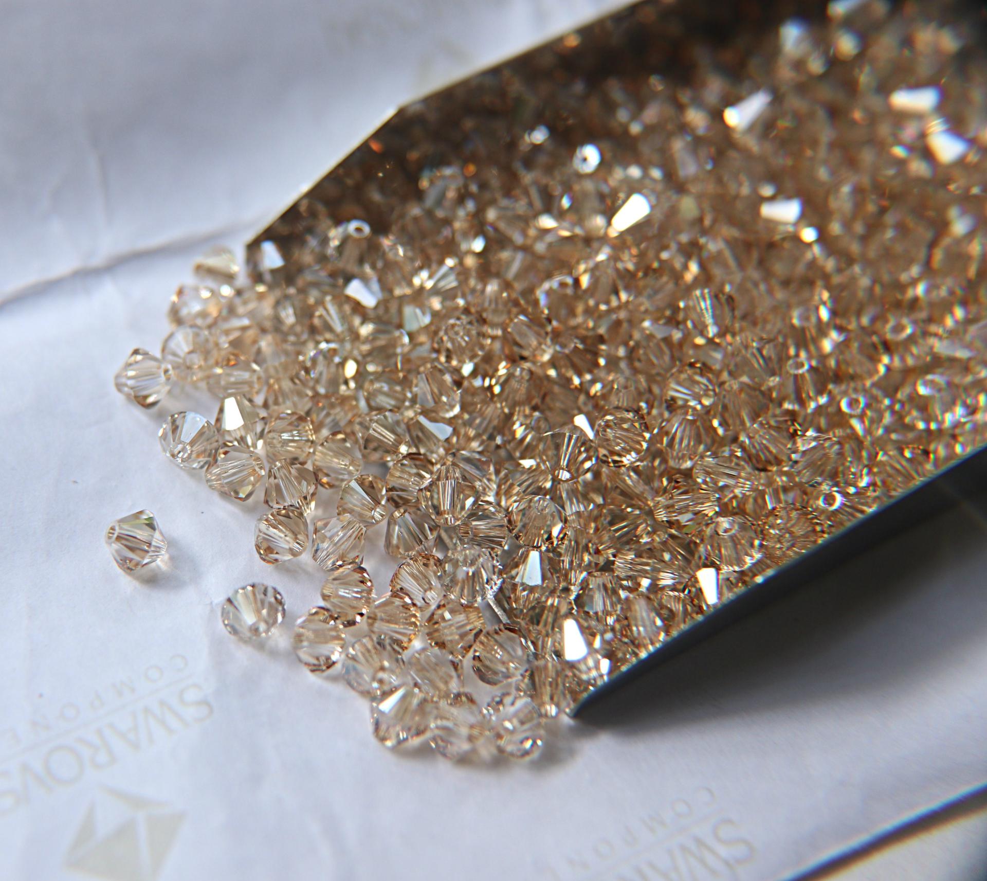 Swarovski (5mm) Crystal Golden Shadow Bicones 12/36/72/144/288/720 Pieces embroidery materials, jewelry supplies, craft supplies, decoration