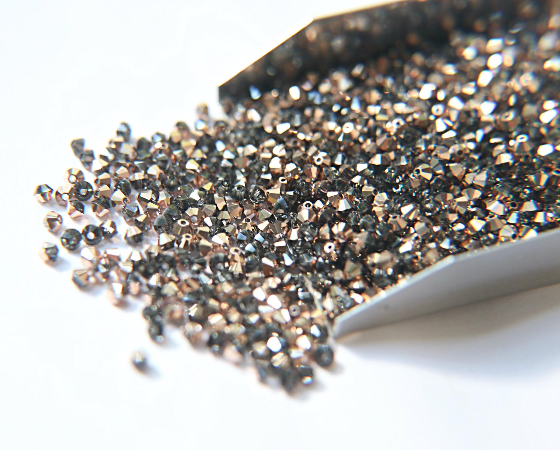Swarovski (4mm) Crystal Rose Gold Bicones RARE Beads  36/72/144/432/720 Pieces PREMIUM beads, jewelry making, couture embellishments