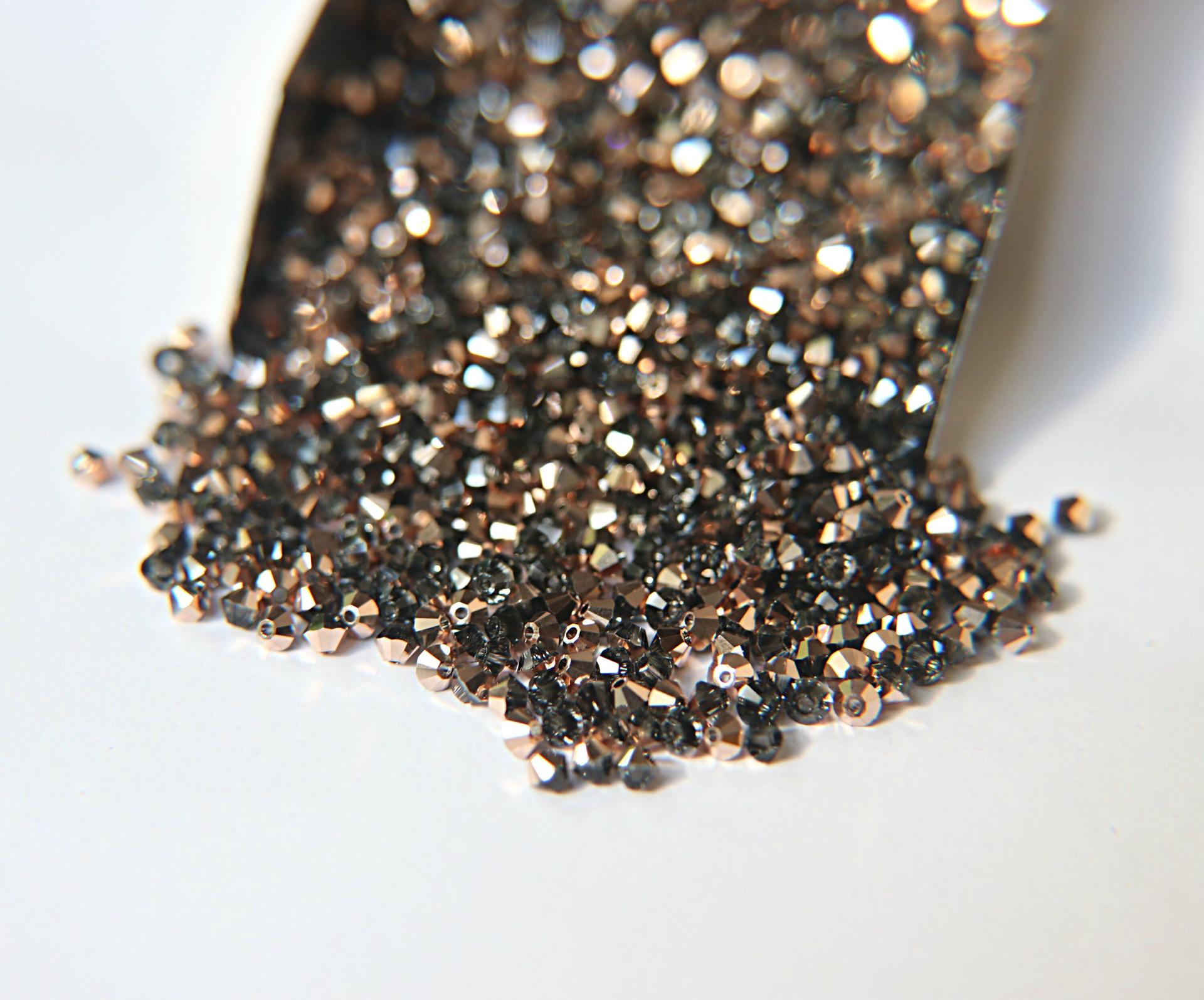 Swarovski (4mm) Crystal Rose Gold Bicones RARE Beads  36/72/144/432/720 Pieces PREMIUM beads, jewelry making, couture embellishments