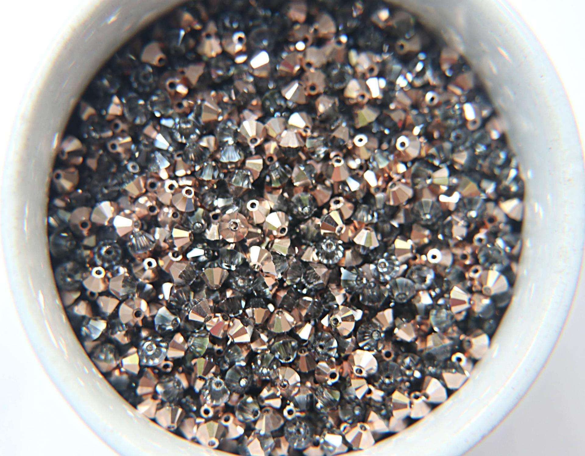 Swarovski (4mm) Crystal Rose Gold Bicones RARE Beads  36/72/144/432/720 Pieces PREMIUM beads, jewelry making, couture embellishments