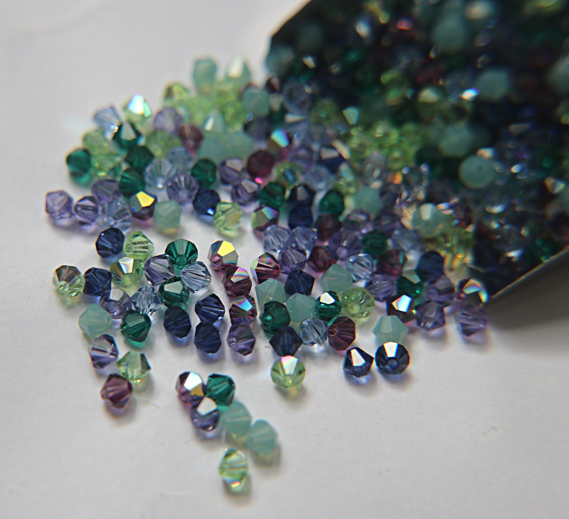 4mm Monet&#39;s Garden Designer Mixes Swarovski Bicone beads 36/72/144/432/720 Pieces loose beads mix beads, embroidery materials, vintage find
