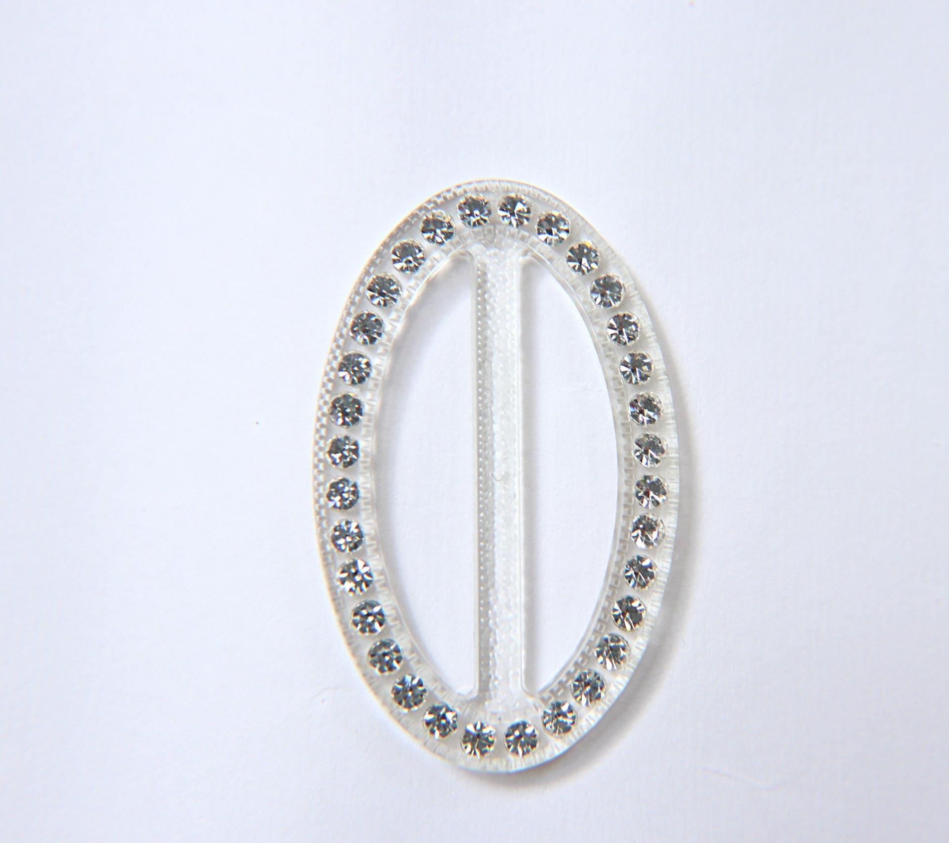 Swarovski Buckle - Clear/Black, Oval clothing accessories, tailoring, belts, embellishments, wedding decorations, crafts supplies