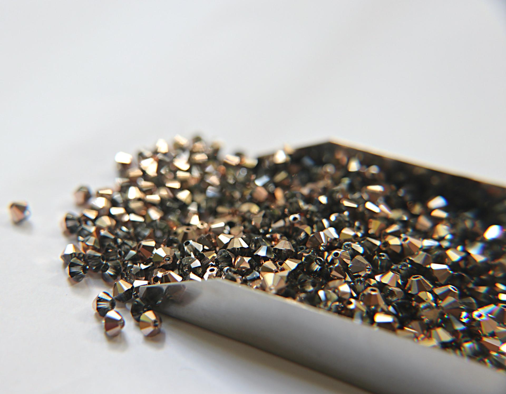Swarovski (4mm) Crystal Rose Gold Bicones RARE Beads  36/72/144/432/720 Pieces PREMIUM beads, jewelry making, couture embellishments