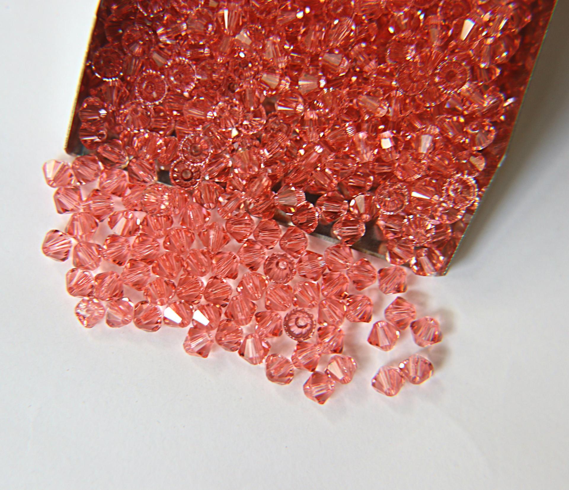 4mm Desert Rose Swarovski Bicone loose beads 36/72/144/432/720 Pieces (515) embroidery materials, craft vintage findings, embellishments