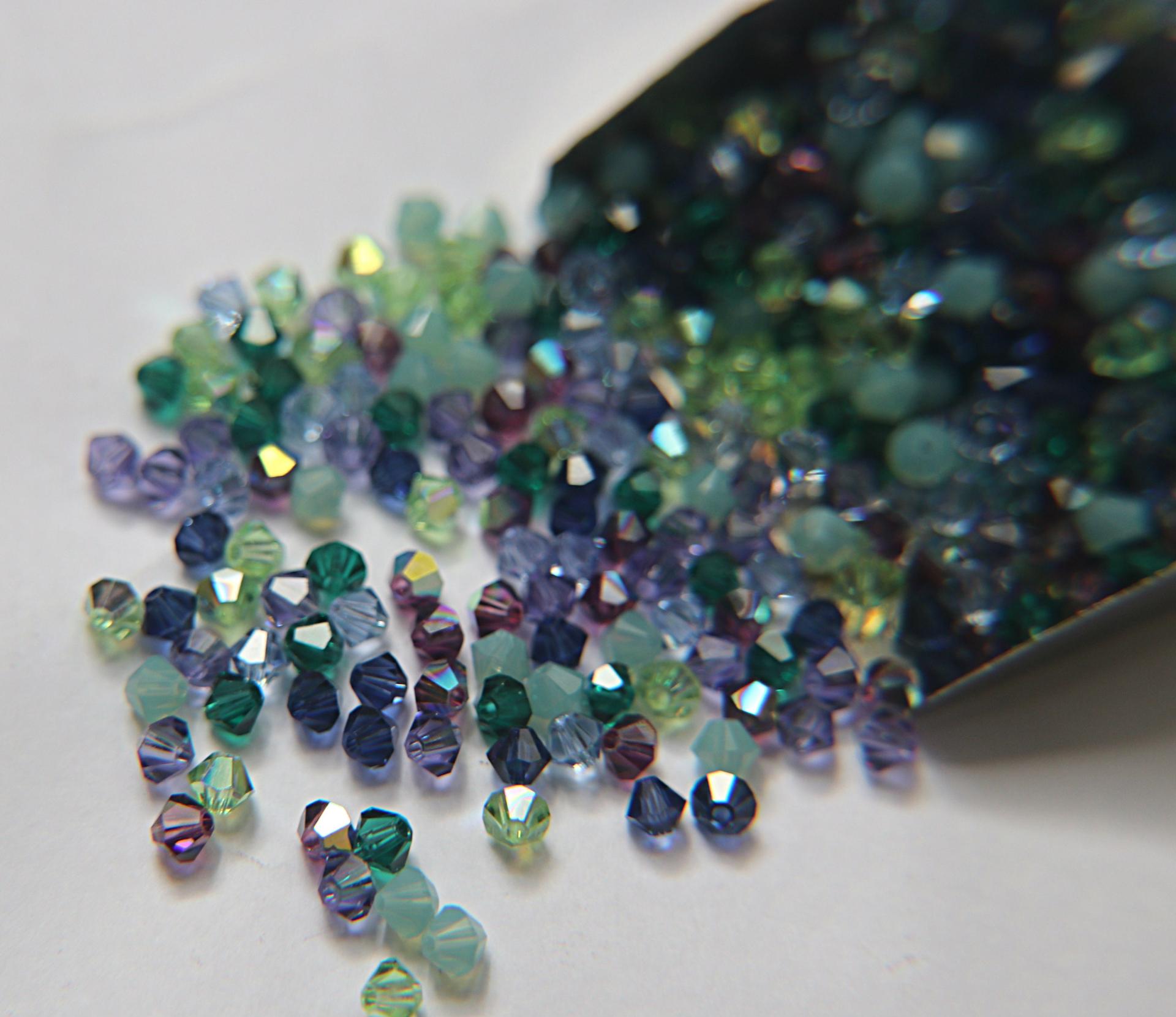 4mm Monet&#39;s Garden Designer Mixes Swarovski Bicone beads 36/72/144/432/720 Pieces loose beads mix beads, embroidery materials, vintage find