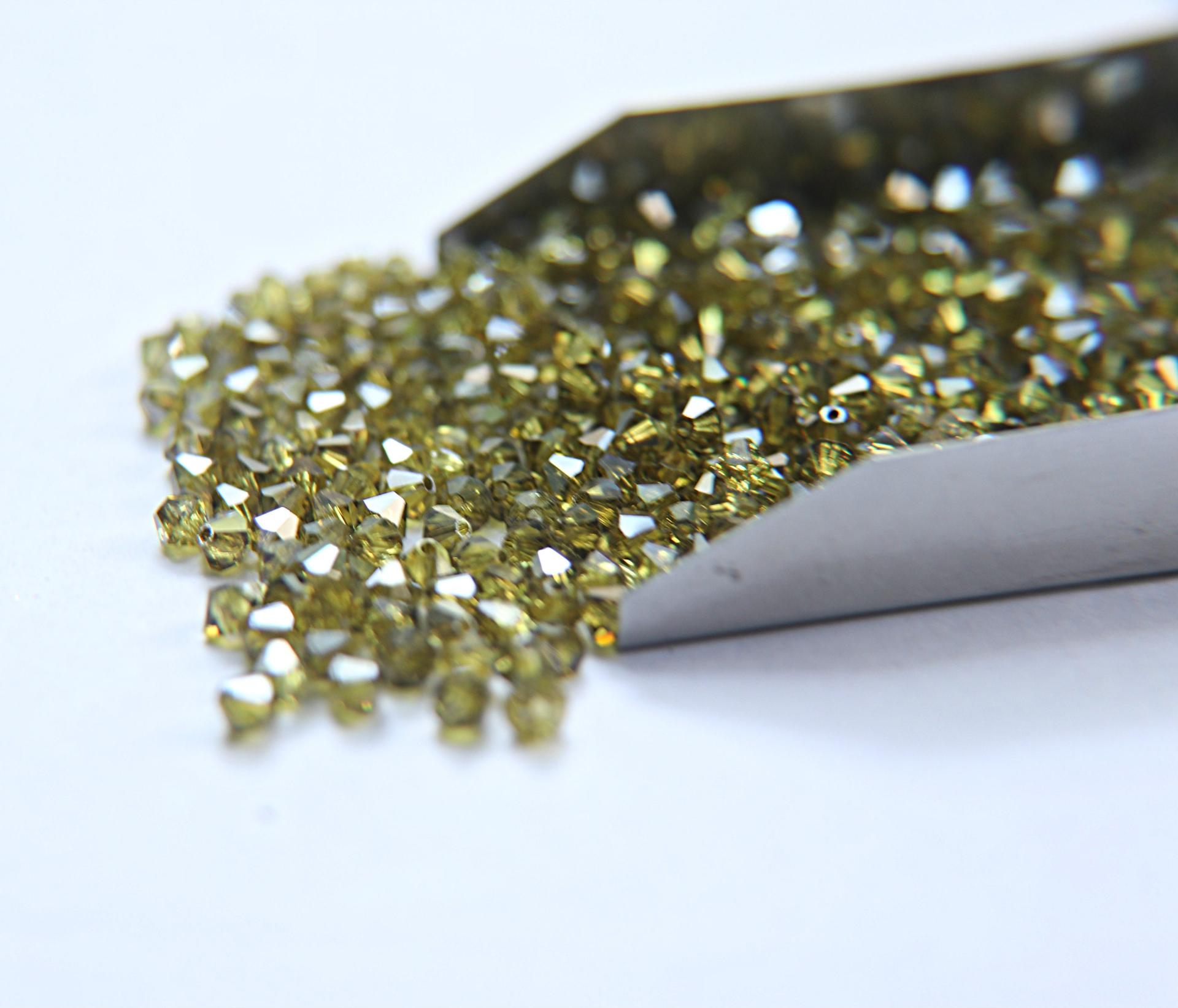 4mm Khaki Satin Swarovski Bicone Cuts Beads 36/72/144/432/720 Pieces jewelry making, loose beads