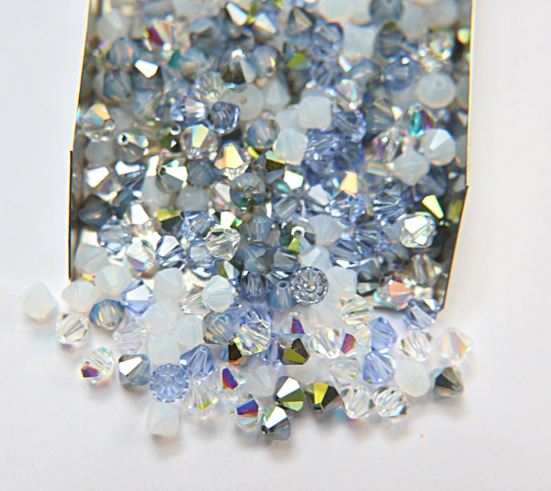 5mm Palos Verdes Blue Designer Mixes Swarovski Bicone beads 12/36/72/144/432/720 Pieces jewelry making, embroidery materials, mix beads