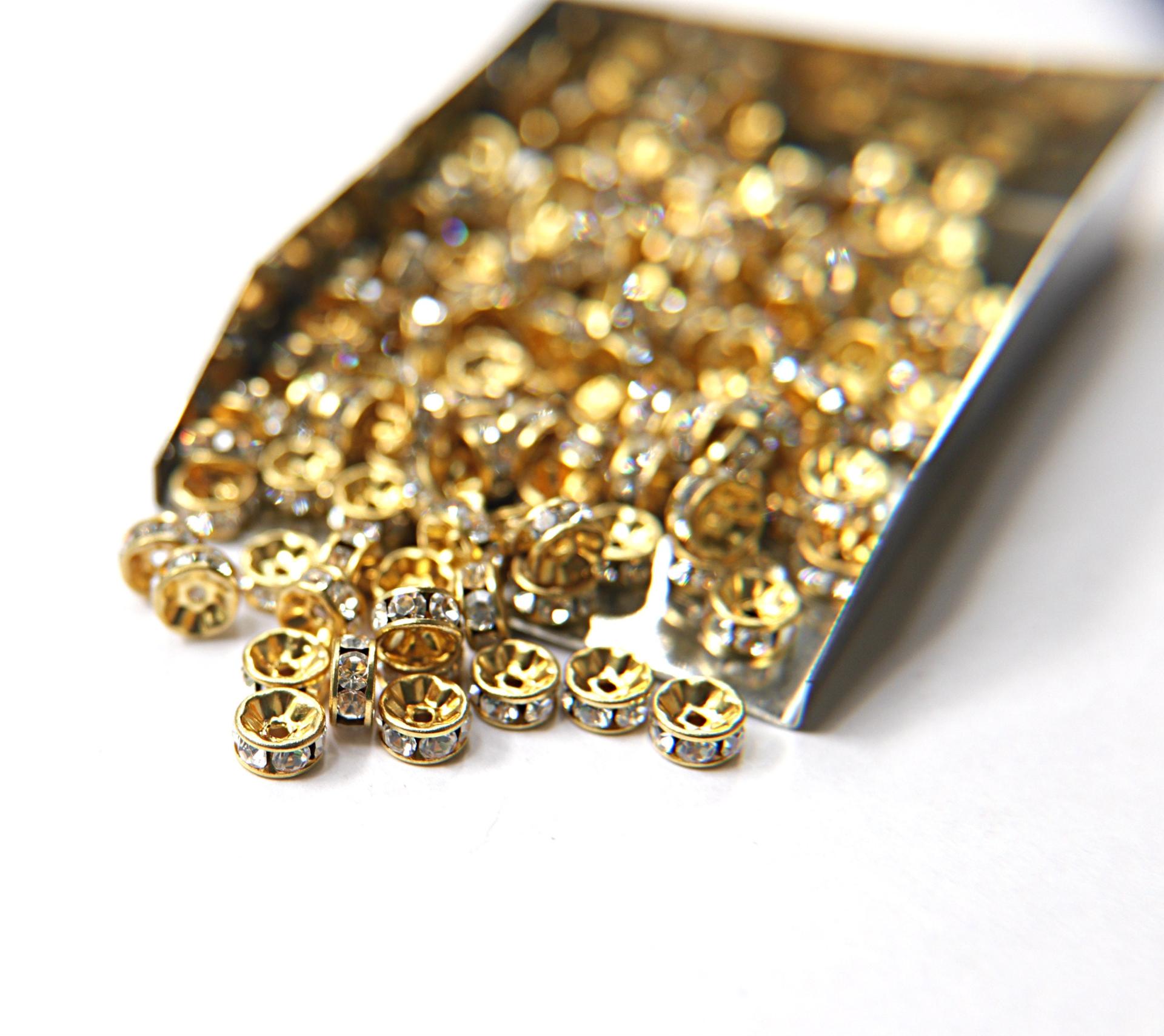 Swarovski Spacer Rondelle (77506) 6mm 6/12/36/72/144 pieces Metal findings, vintage components, jewelry making, craft supplies, decorations