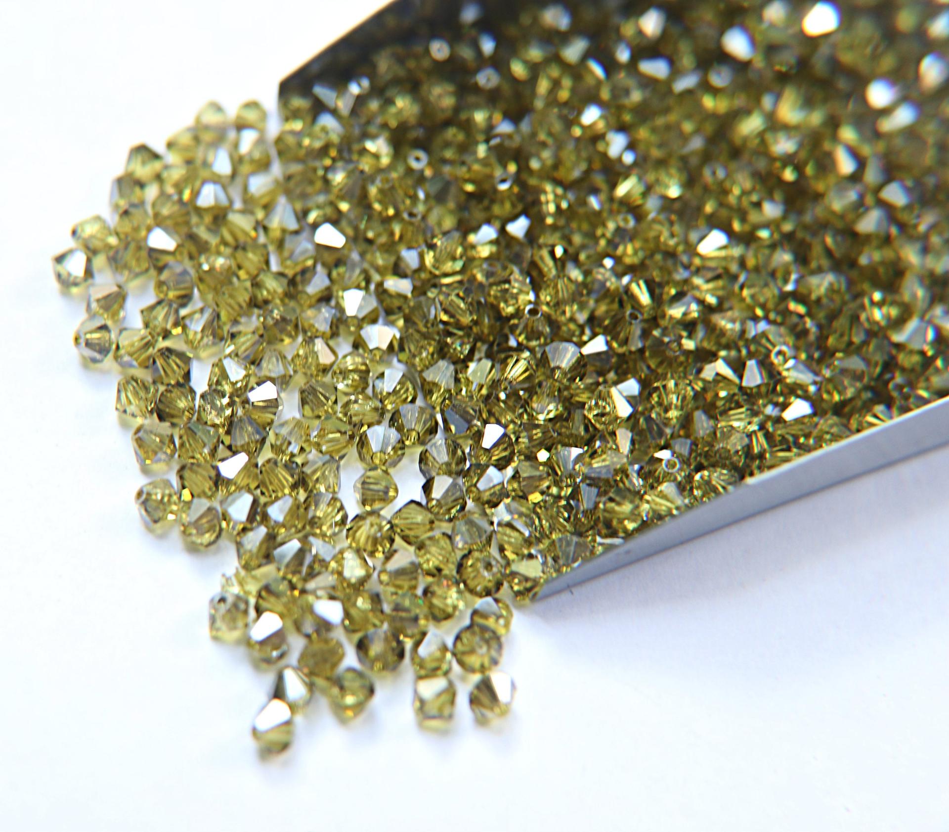 4mm Khaki Satin Swarovski Bicone Cuts Beads 36/72/144/432/720 Pieces jewelry making, loose beads