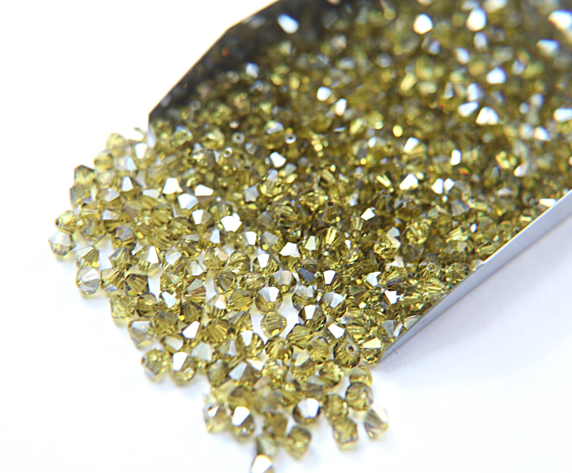 4mm Khaki Satin Swarovski Bicone Cuts Beads 36/72/144/432/720 Pieces jewelry making, loose beads