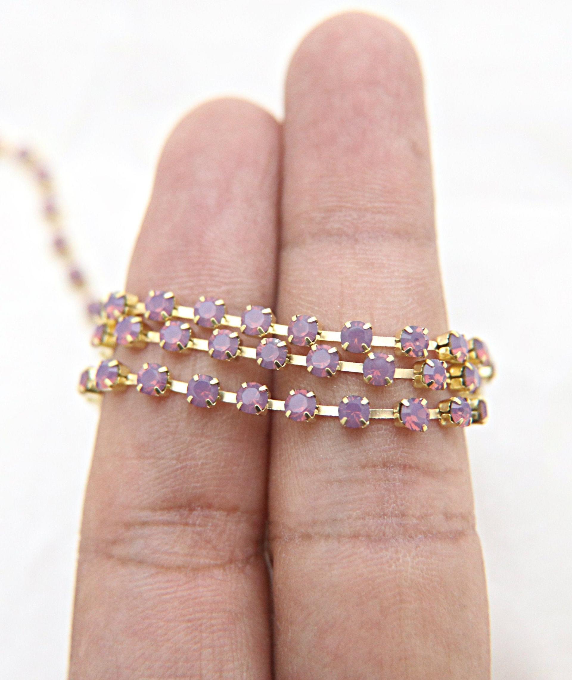 12SS Swarovski Vintage Rhinestone Chain in Cyclamen Opal (398) 3mm 0.5/1/2/5 Mtrs Wedding Bridal Supplies|Jewelry Making|Decoration vintage