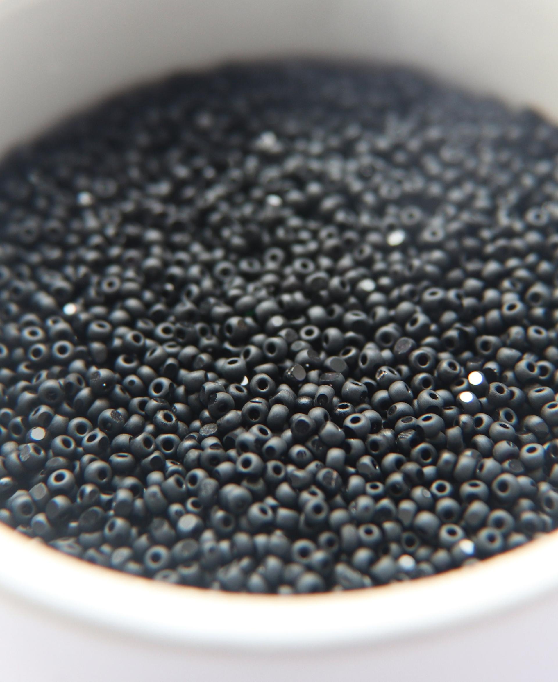 13/0 Charlotte true Cut Beads Matt Black 5/10/20/50/250/500 Grams Premium Seed Beads