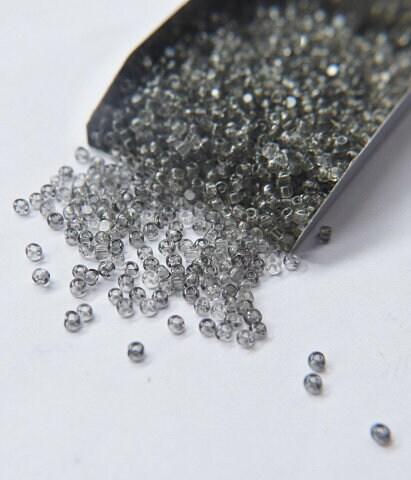 8/0 Charlotte Cut Beads Ionized Crystal Light Grey 10/20/50/250/500 Grams glass beads, jewelry supply, vintage findings, craft supply