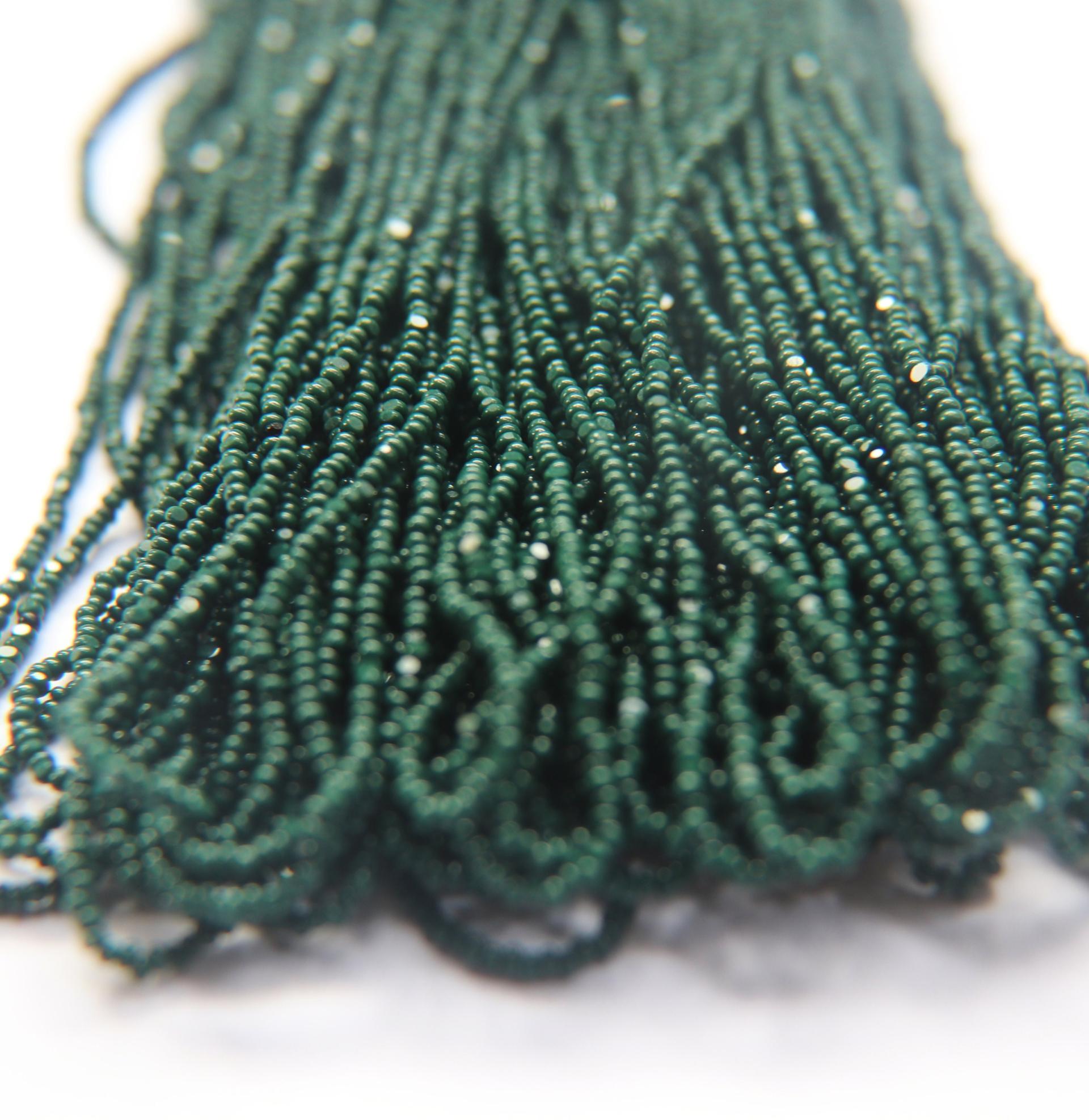 11/0 Hanks Charlotte Cut Beads 53270 Emerald Opaque 1/5/25/50/100 Hanks 2.0mm glass beads, jewelry supply, findings, craft supply vintage