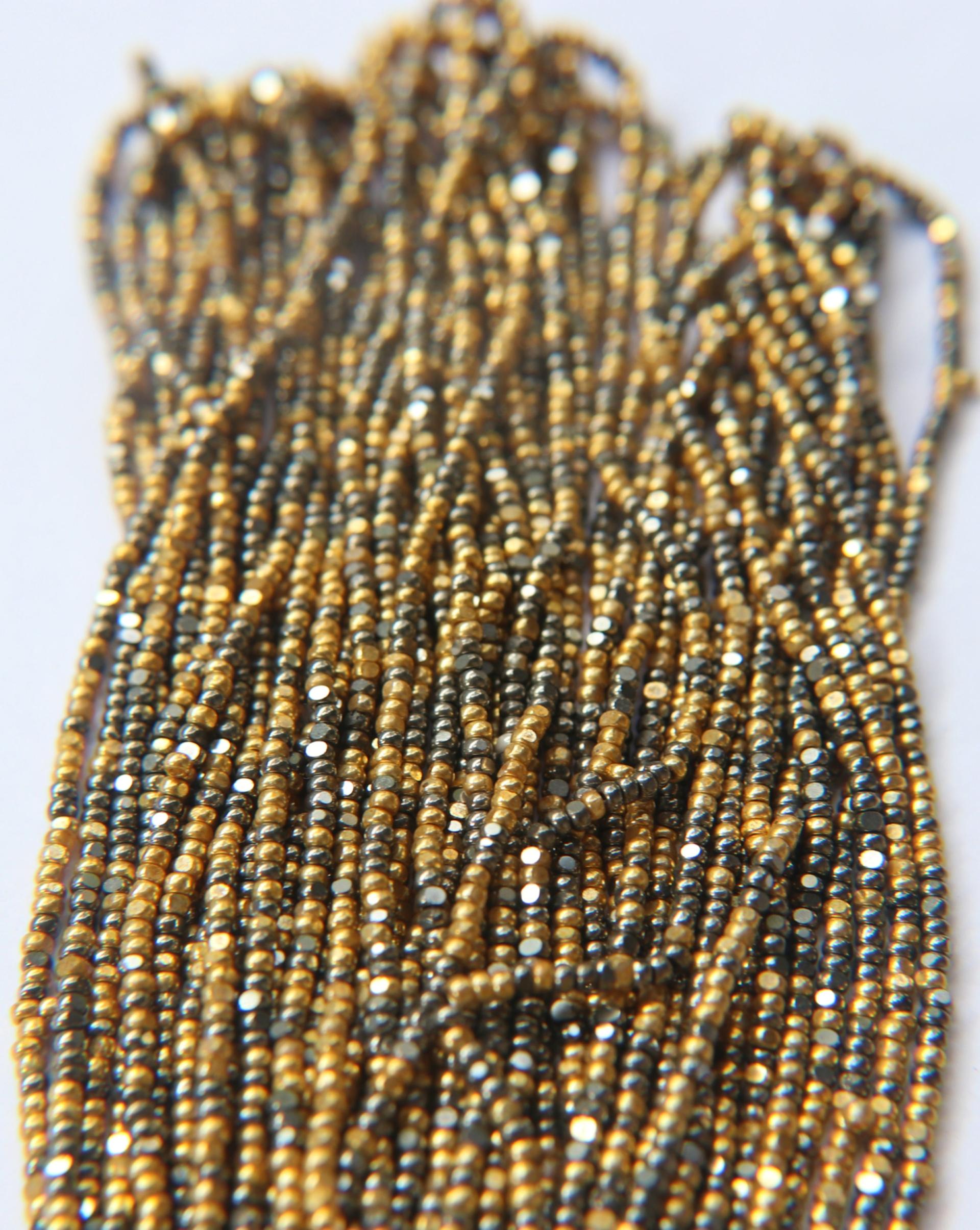 13/0 Hanks Charlotte Cut Beads Metallic Gold Patina 1/5/25/50/100 Hanks 2.0mm jewellery rare glass beads, jewelry supply, findings, craft