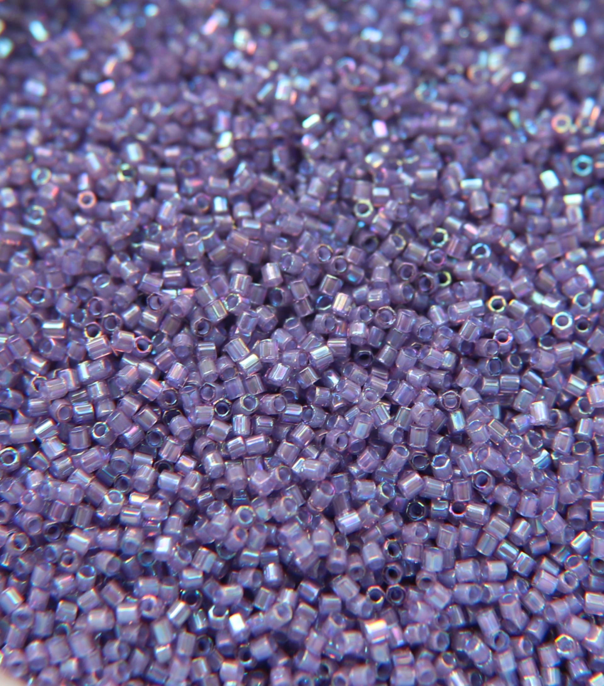 15/0 MIYUKI Hex Aqua Lined Amethyst AB Japanese Beads 10/20/50/100 Grams embroidery materials Jewelry making beads, vintage beads, premium