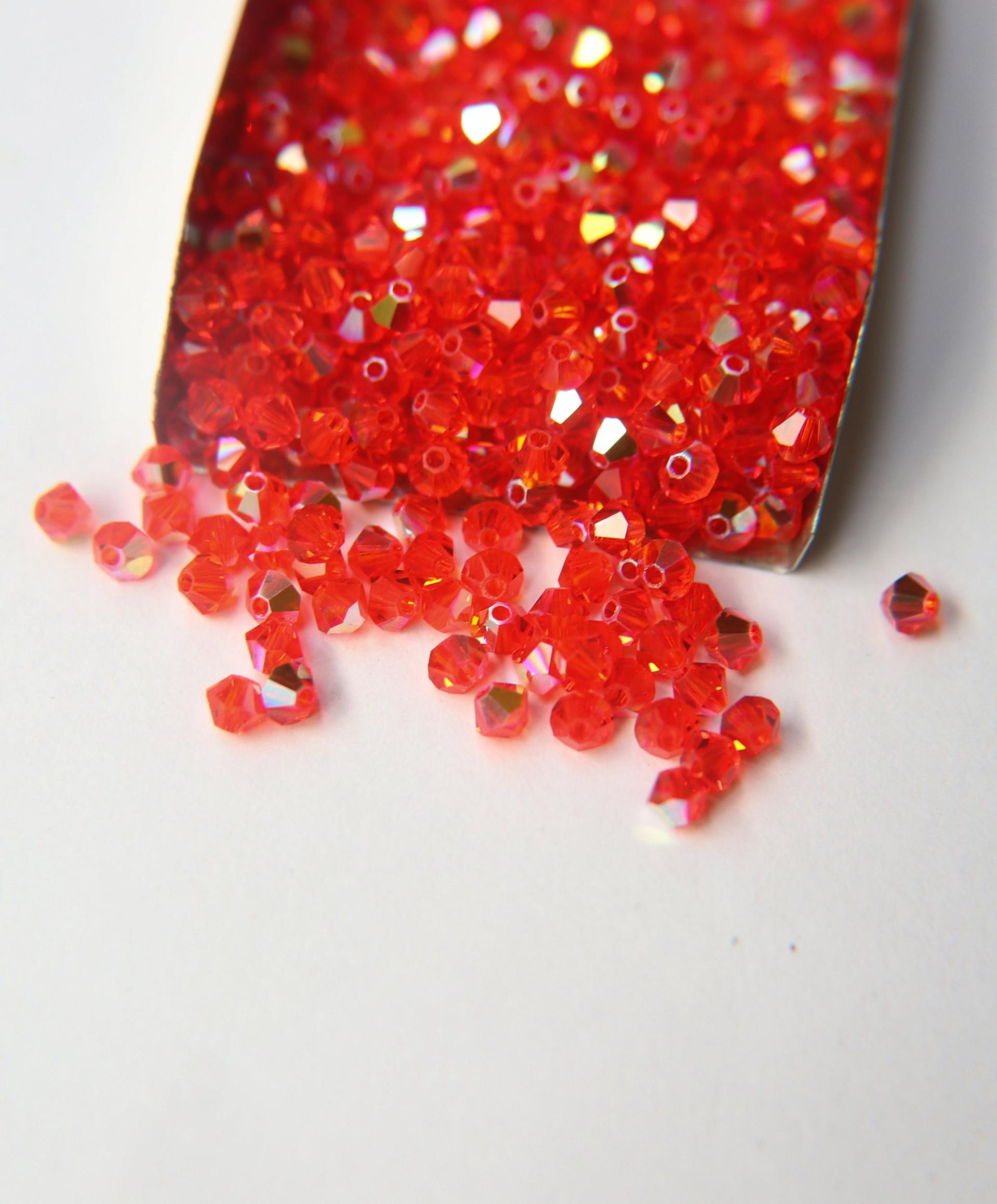 Swarovski (4mm) Hyacinth AB Bicones rainbow beads 36/72/144/432/720 Pieces Jewellery making beads, couture embellishments, embroidery