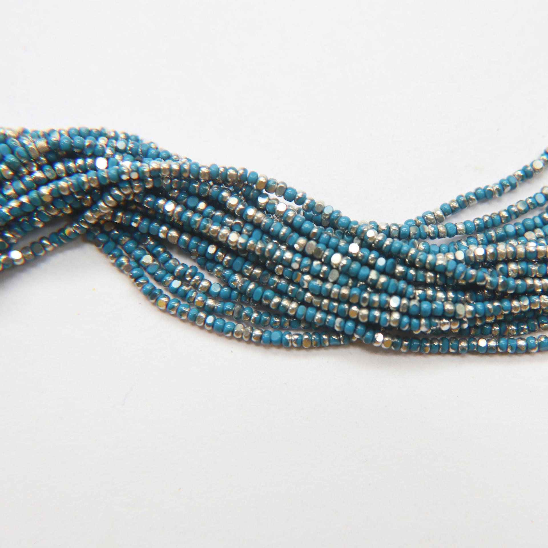 11/0 Hanks Charlotte Cut Beads Patina Slate Blue Opaque Silver 1/5/25/50/100 Hanks 2.0mm PREMIUM SEED beads, jewelry supply, findings