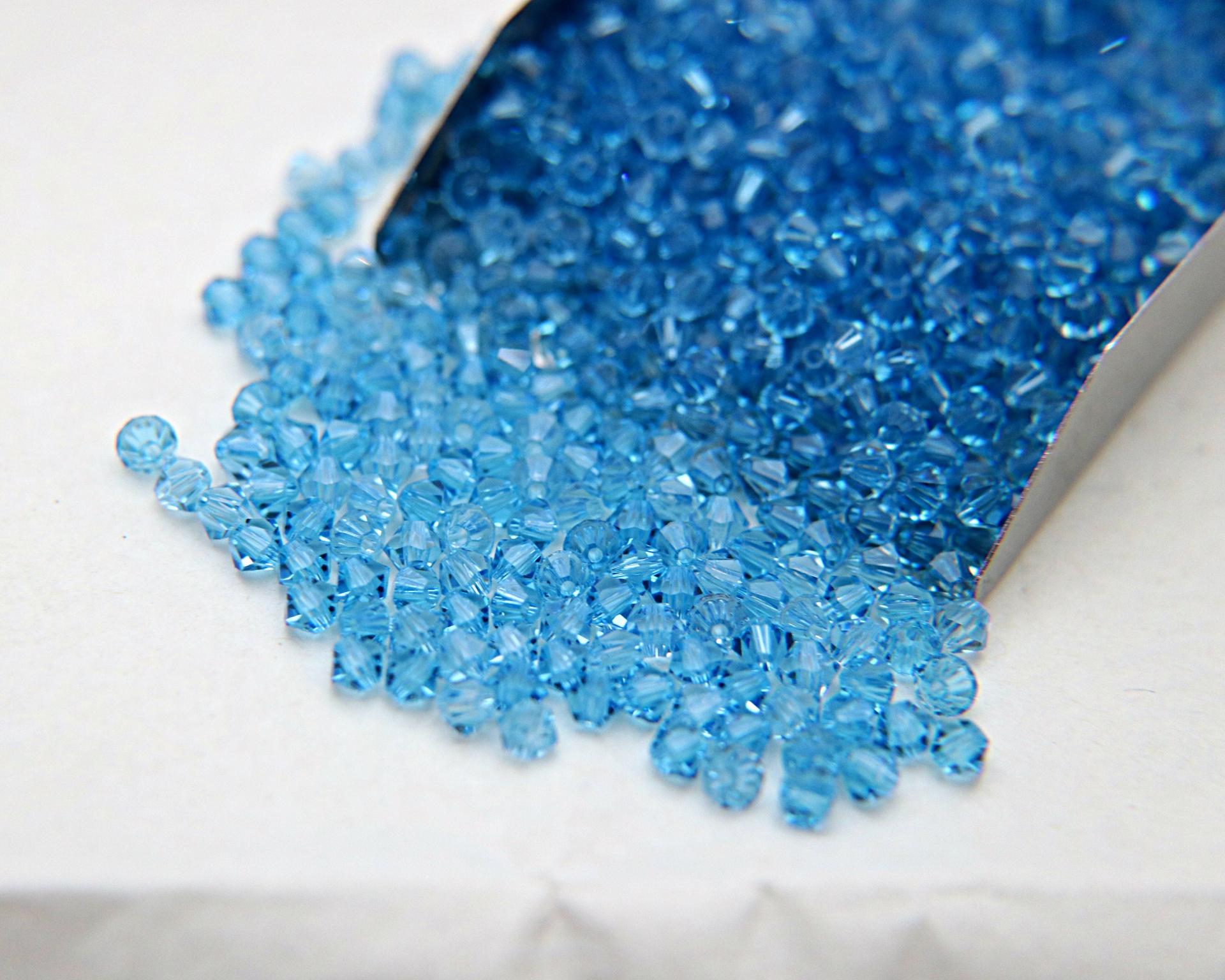 2.5mm Aquamarine Swarovski Bicone beads 36/72/144/432/1000 Pieces (202) Jewelry findings, embroidery materials, jewelry making, rare beads
