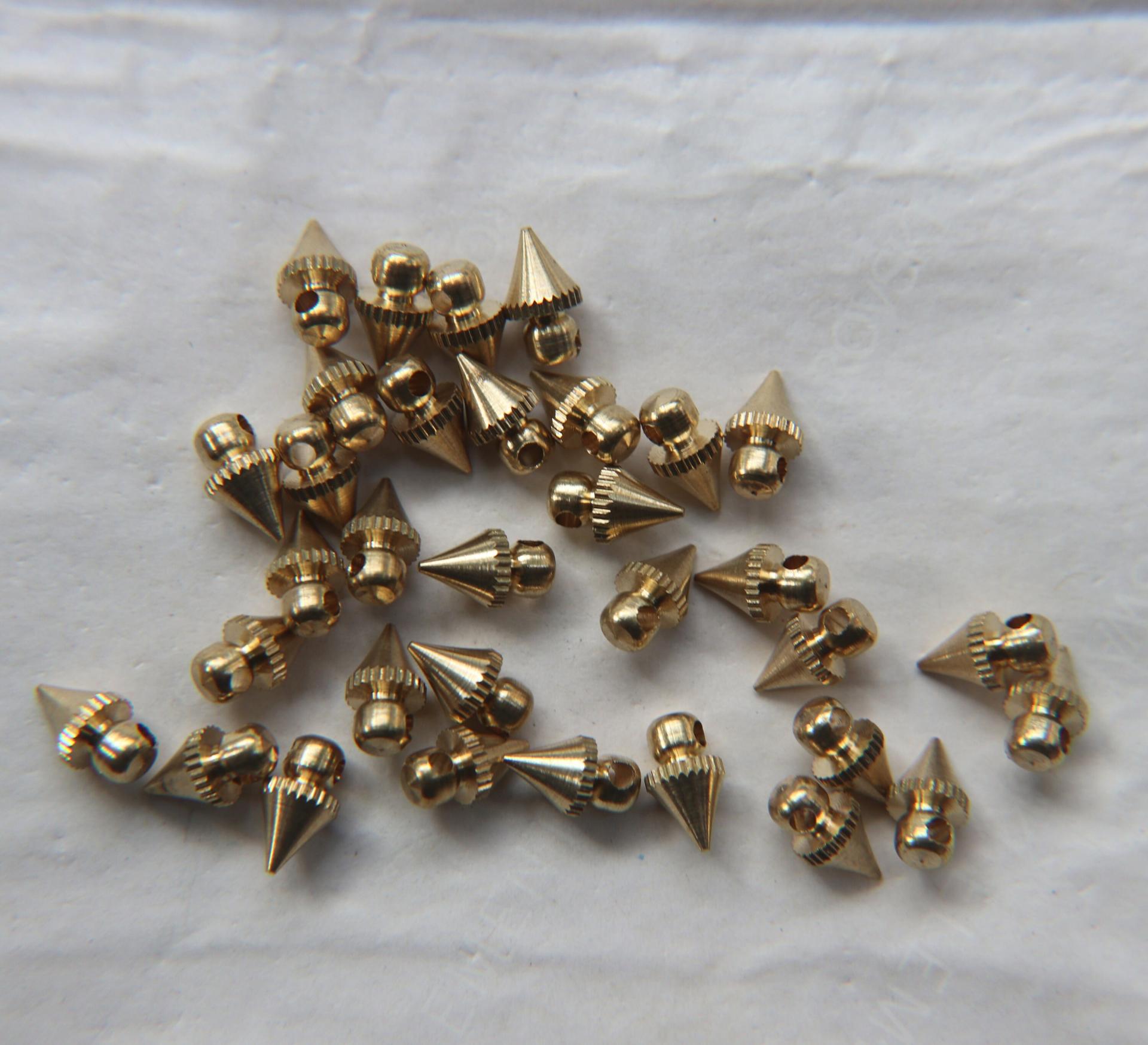 Solid Metal Spike Drops, Spikedrop Charms, in brass 10.5x5.5mm 1.5mm Loop 12/70 pieces vintage findings, jewlery making, art deco premium