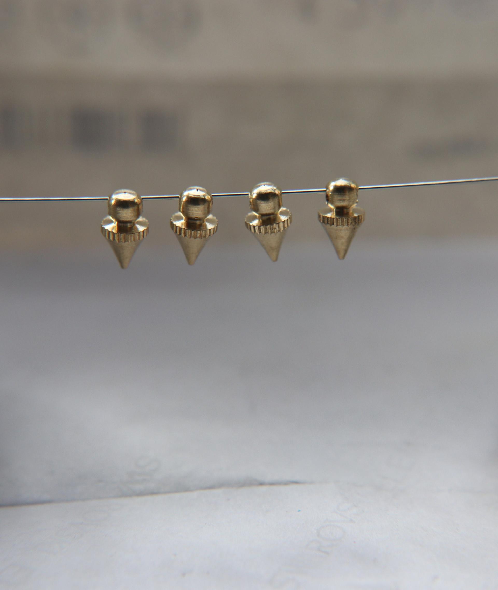 Solid Metal Spike Drops, Spikedrop Charms, in brass 10.5x5.5mm 1.5mm Loop 12/70 pieces vintage findings, jewlery making, art deco premium