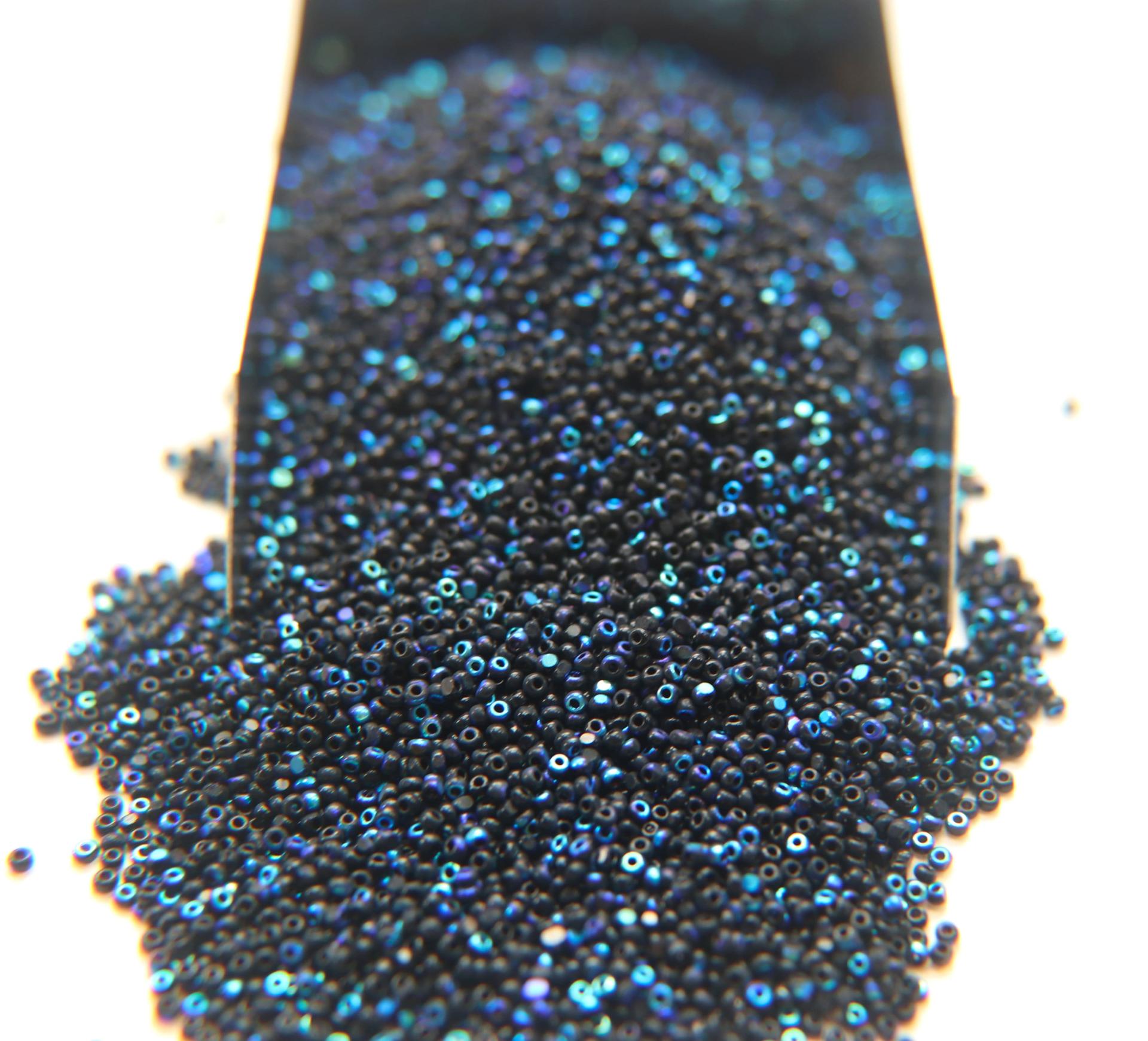 13/0 Charlotte Cut Beads Patina Jet Black Aurore Boreale 5/10/20/50/250/500 Grams PREMIUM MATERIALS