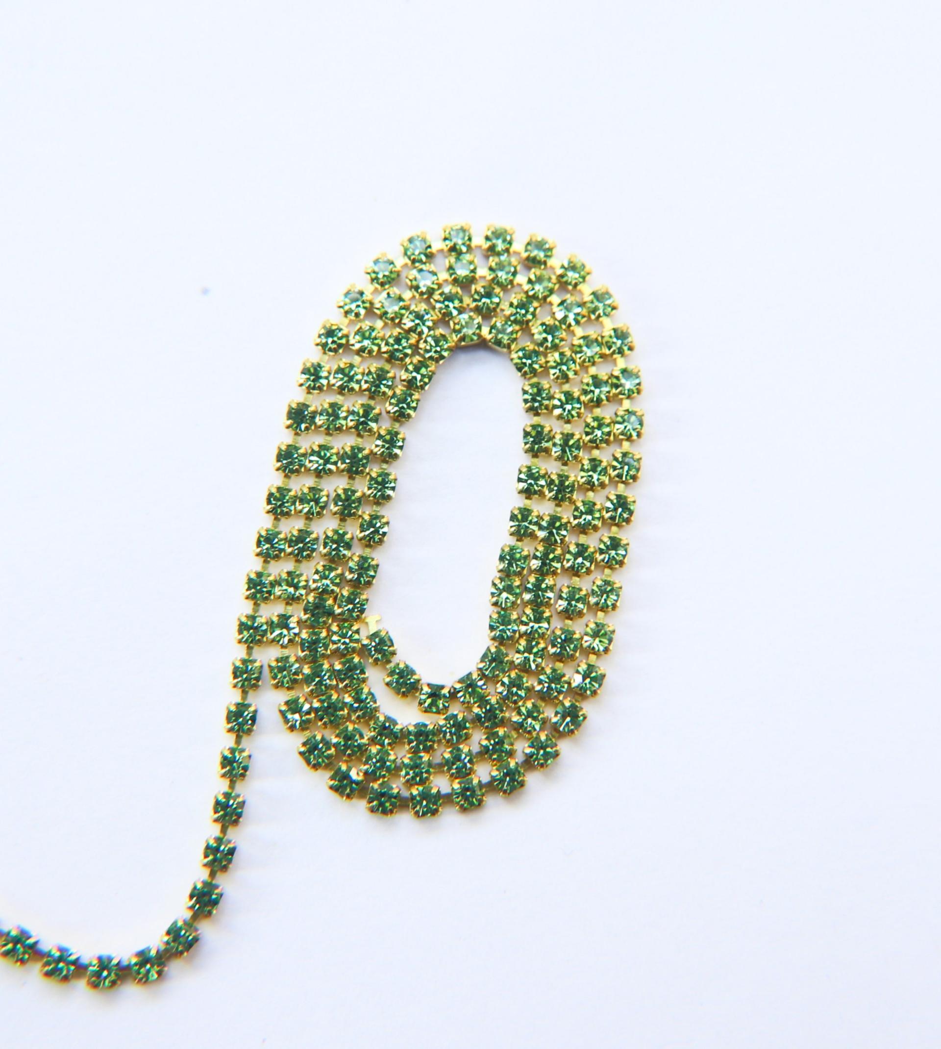 14PP Rhinestone Chain Swarovski vintage 2mm (0.5/1/2/5 Meters) vintage findings, strass chains, PREMIUM supplies, wedding decorations, laces