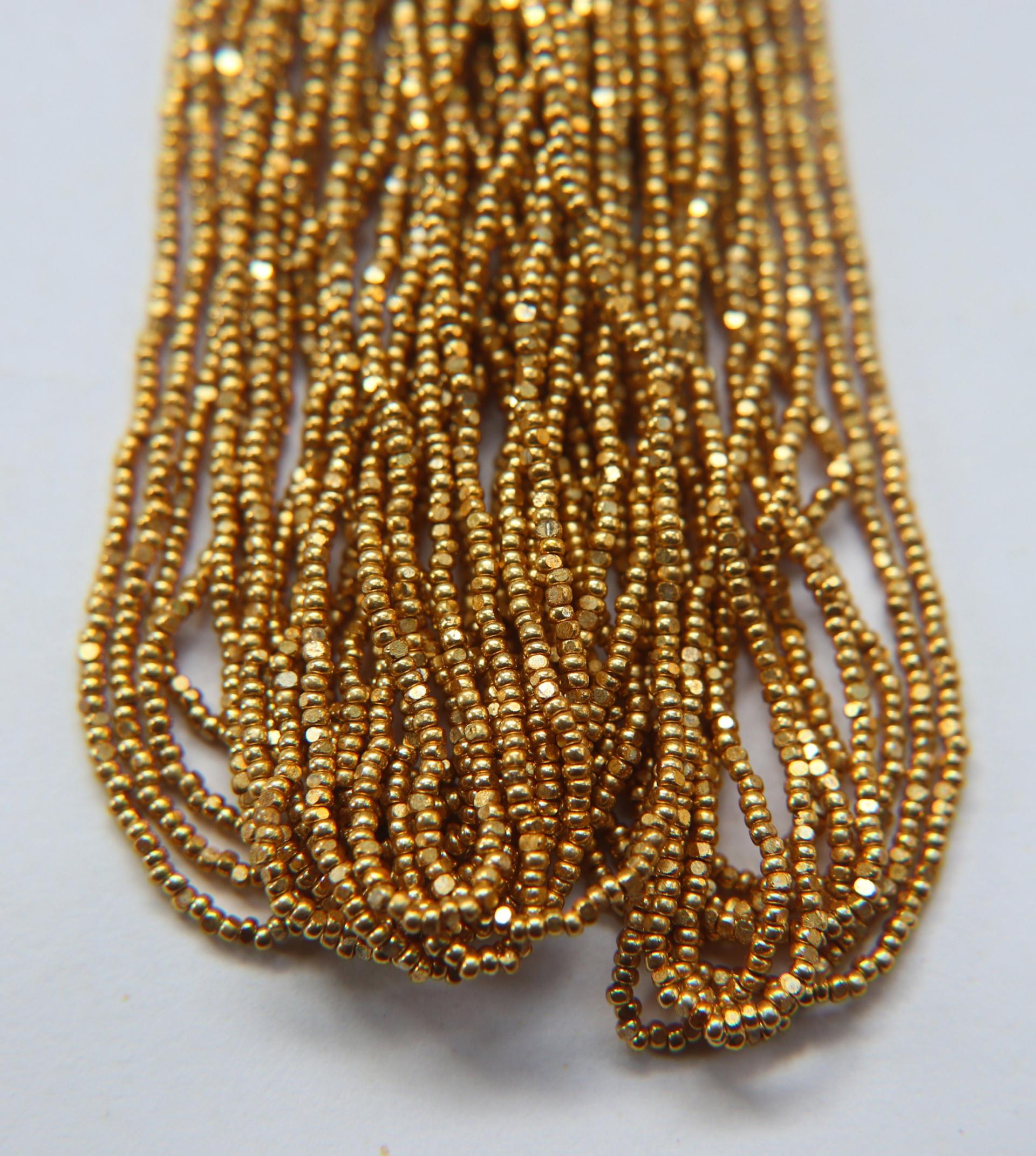 13/0 Charlotte Cut Beads Metallic Gold 5/10/20/50/250/500 Grams 1.6mm craft supplies, jewelry making, embroidery materials, vintage beads