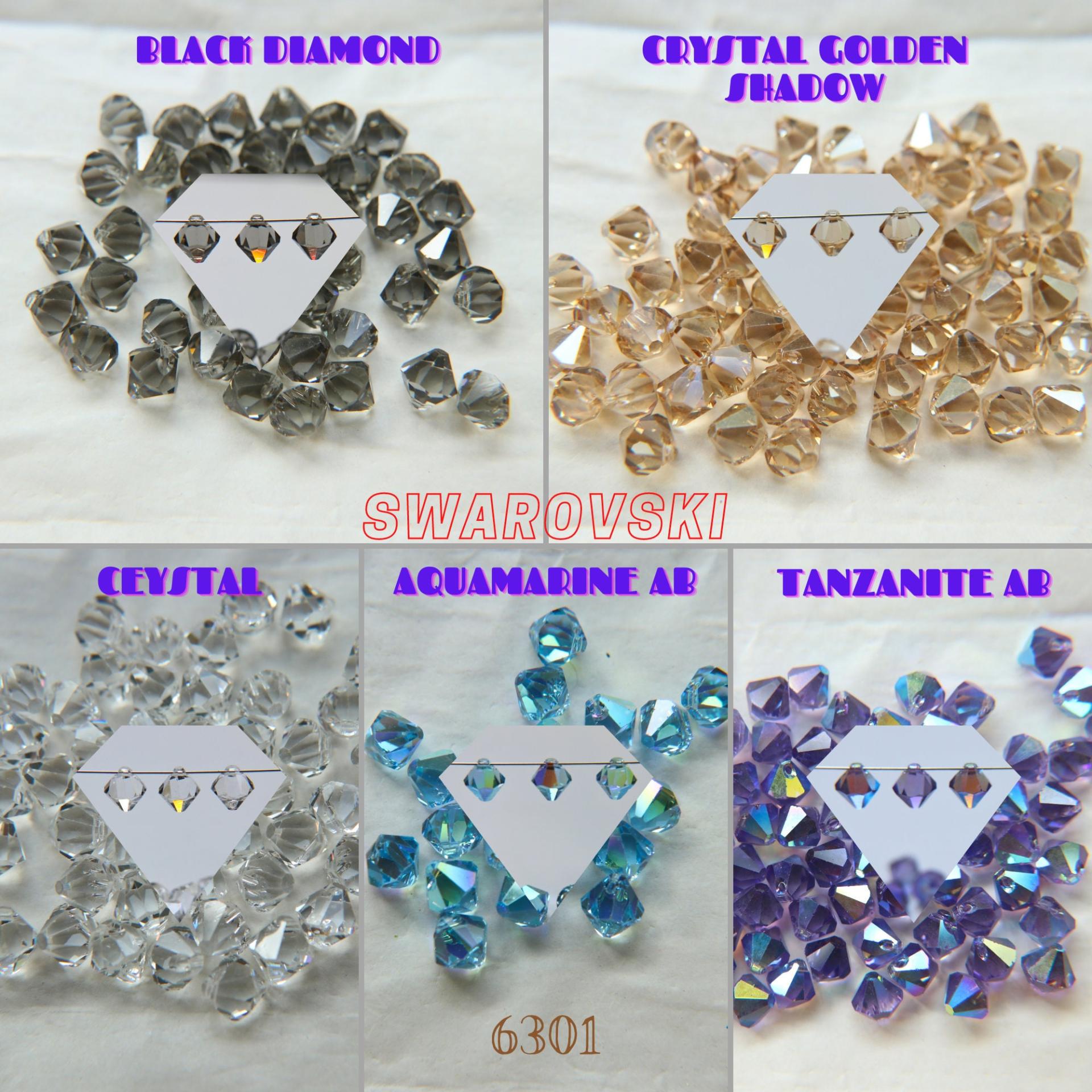 8mm Swarovski Elements 6301 Top Drilled Bicone Pendants 6/24/72/144 Pieces, jewelry making, vintage findings, Premium Materials