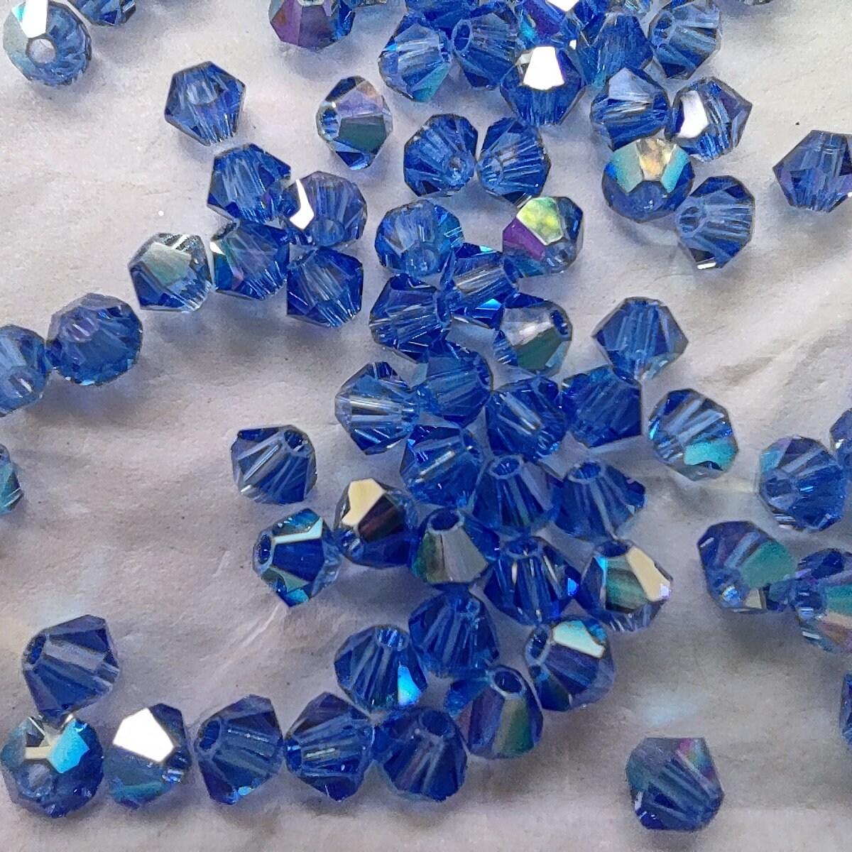 4mm Swarovski Sapphire AB Bicones rainbow beads 36/72/144/432/720 Pieces, rainbow beads, jewelry making, couture embellishments