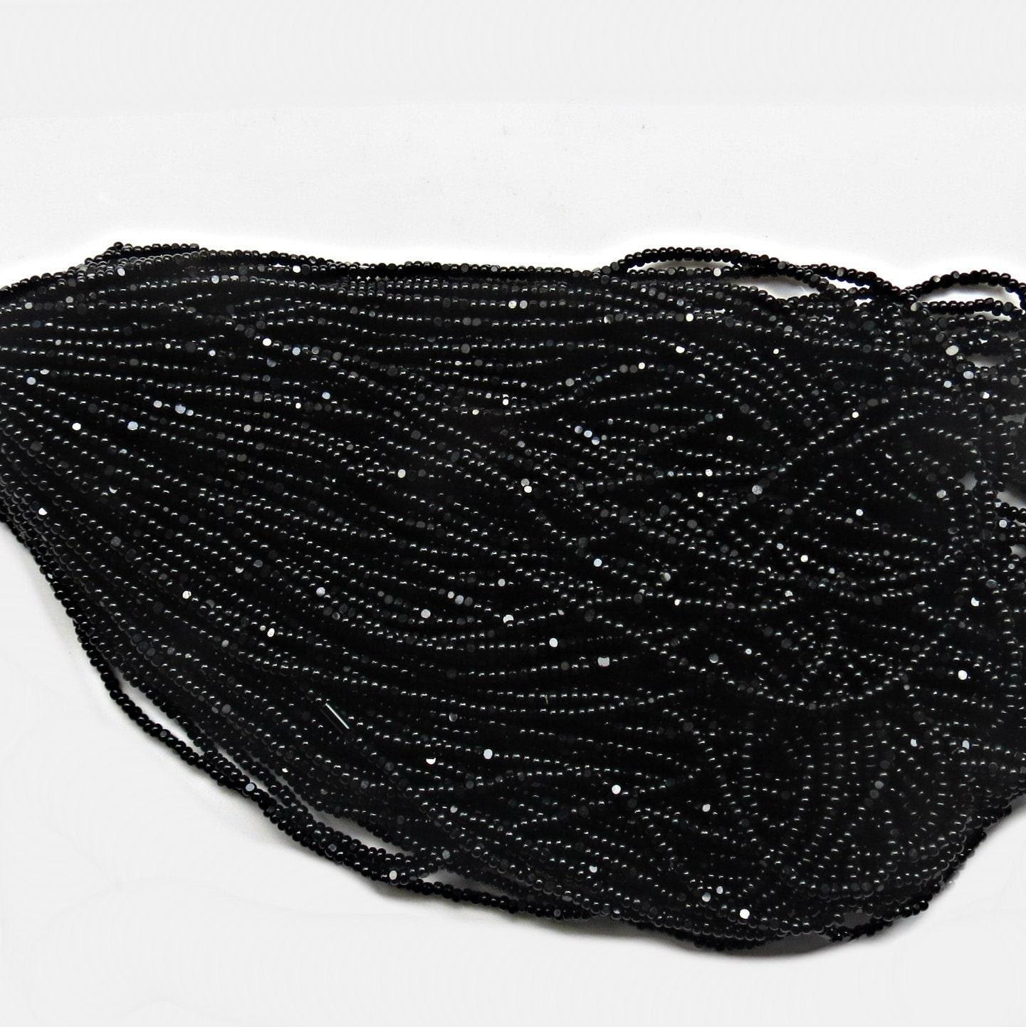 11/0 Charlotte Cut Beads Jet Black 10/20/50/250/500 Grams Native Beads Supply, embroidery materials, jewelry making, vintage beads