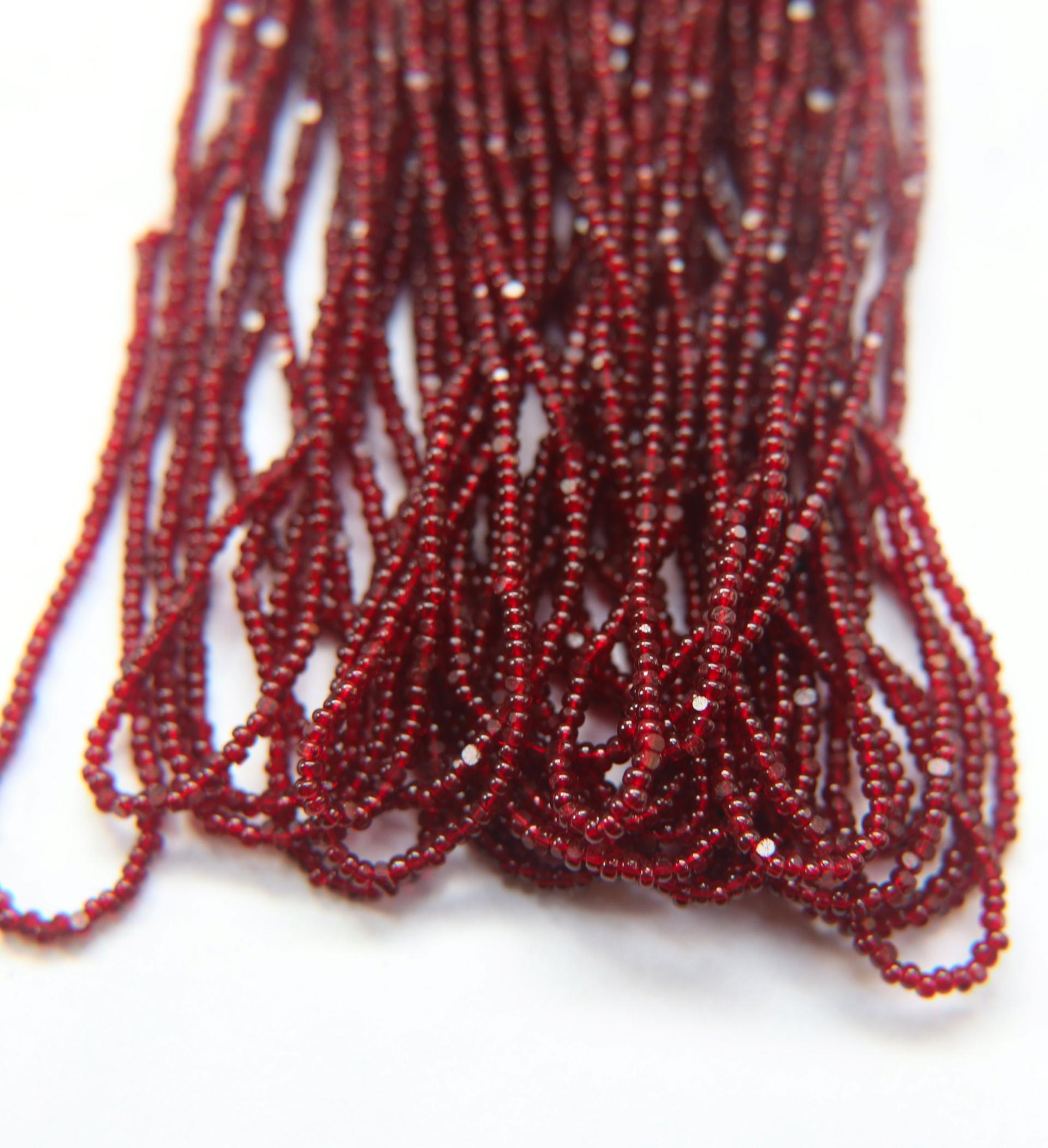 13/0 Charlotte Cut Beads Transparent Garnet 1/5/25/50/100 Hanks craft supplies, jewelry making, embroidery materials, vintage beads, rare