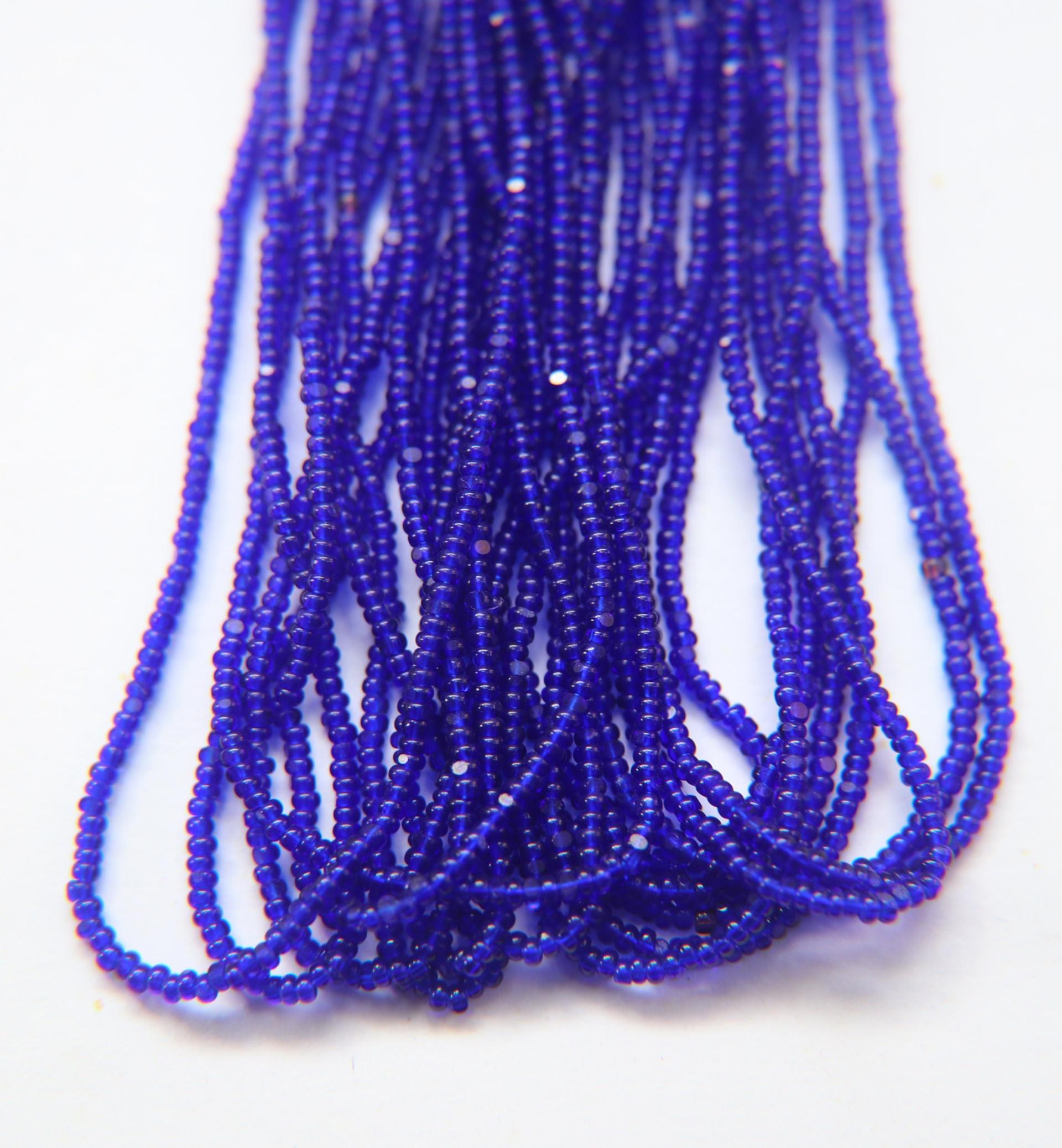 13/0 Charlotte Cut Beads 30100 Royal Blue Transparant Hanks 1/5/25/50/100 Hanks 1.6mm glass beads, jewelry supply, findings, vintage