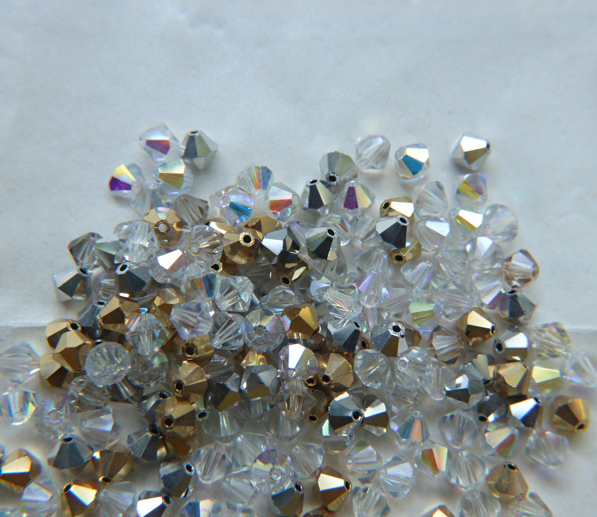 6mm Bridal Designer Mix Preciosa Bicone Beads 12/36/72/144/288 Pieces jewelry making/embroidery materials / premium vintage materials