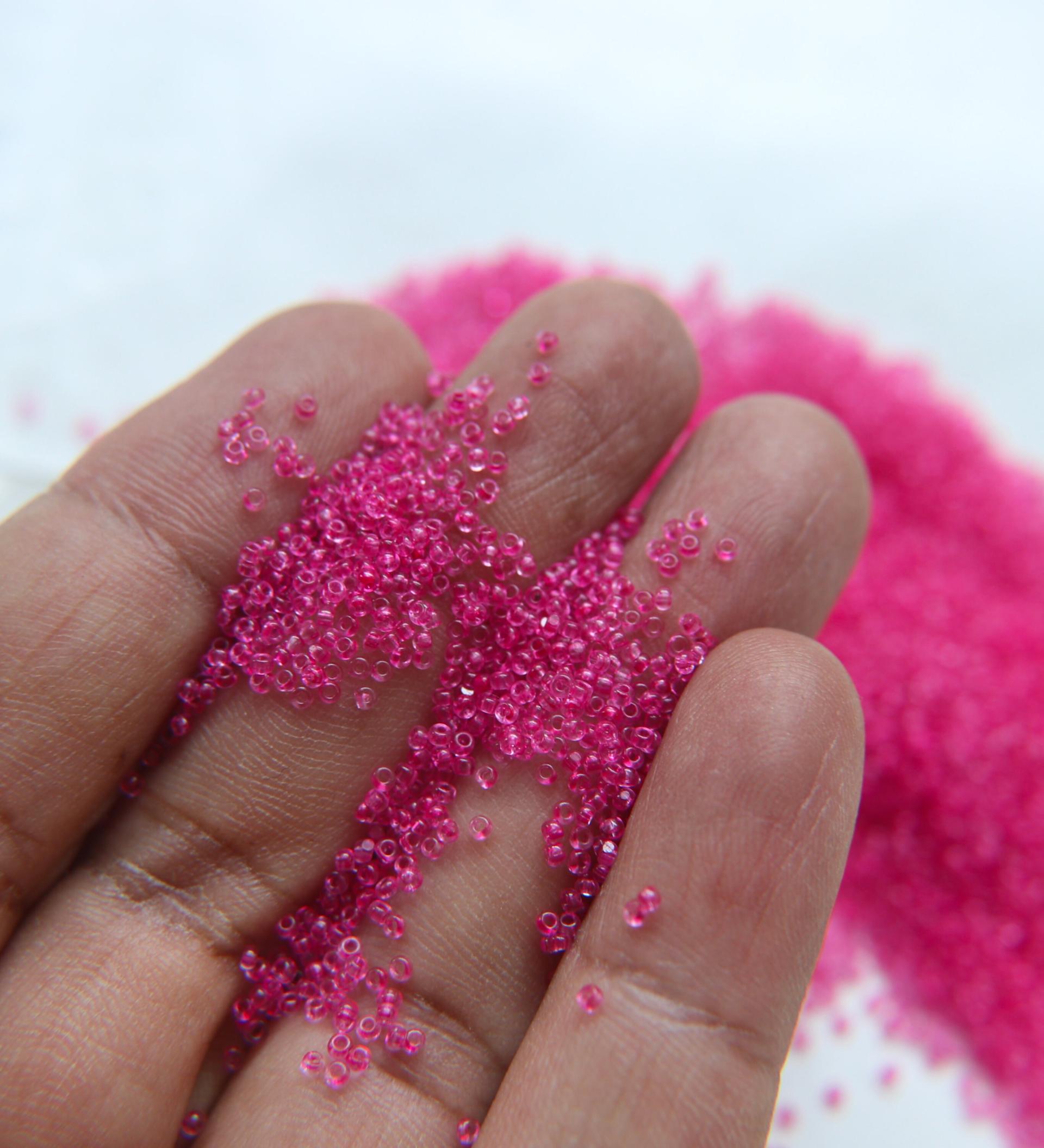 13/0 Charlotte true Cut Beads Rose Transparent (Dyed) 5/10/20/50/250/500 Grams PREMIUM SEED Beads