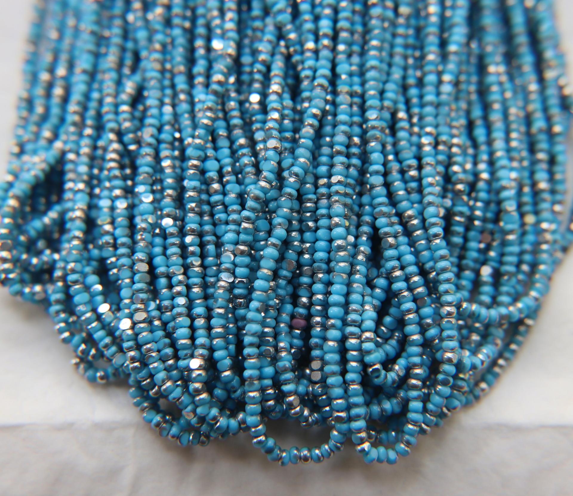 11/0 Hanks Charlotte Cut Beads Patina Opaque Turquoise Silver 1/5/25/50/100 Hanks PREMIUM SEED BEADS