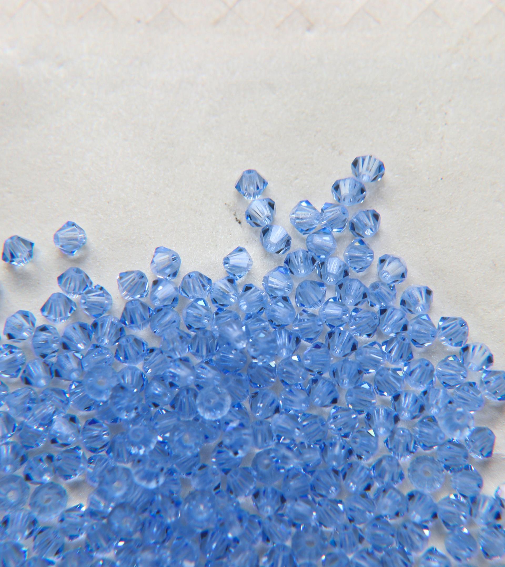 4/5mm Light Sapphire Swarovski Bicone 12/36/72/144/432/720 Pieces jewelry making beads, embroidery materials, craft supplies
